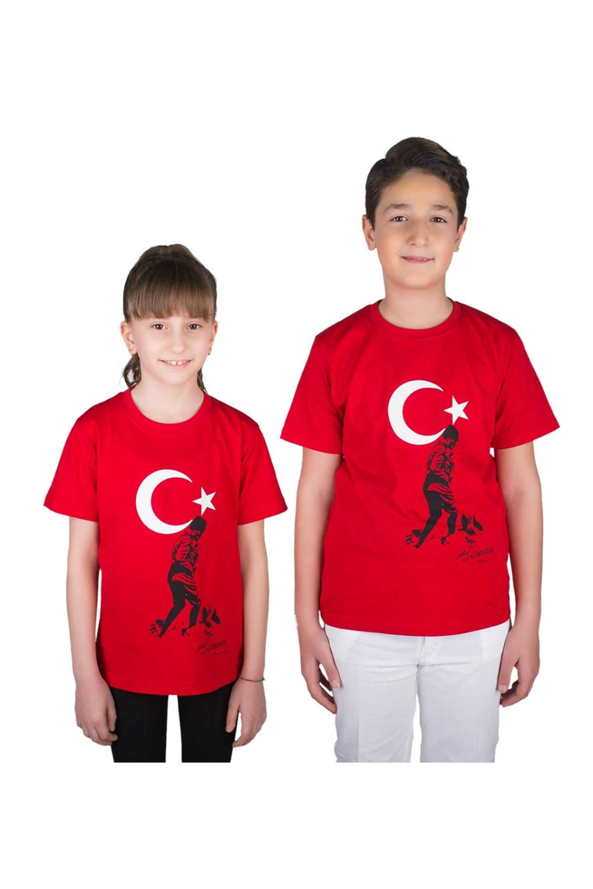 Kırmızı Bayrak ve Atatürk  Baskılı Tişört