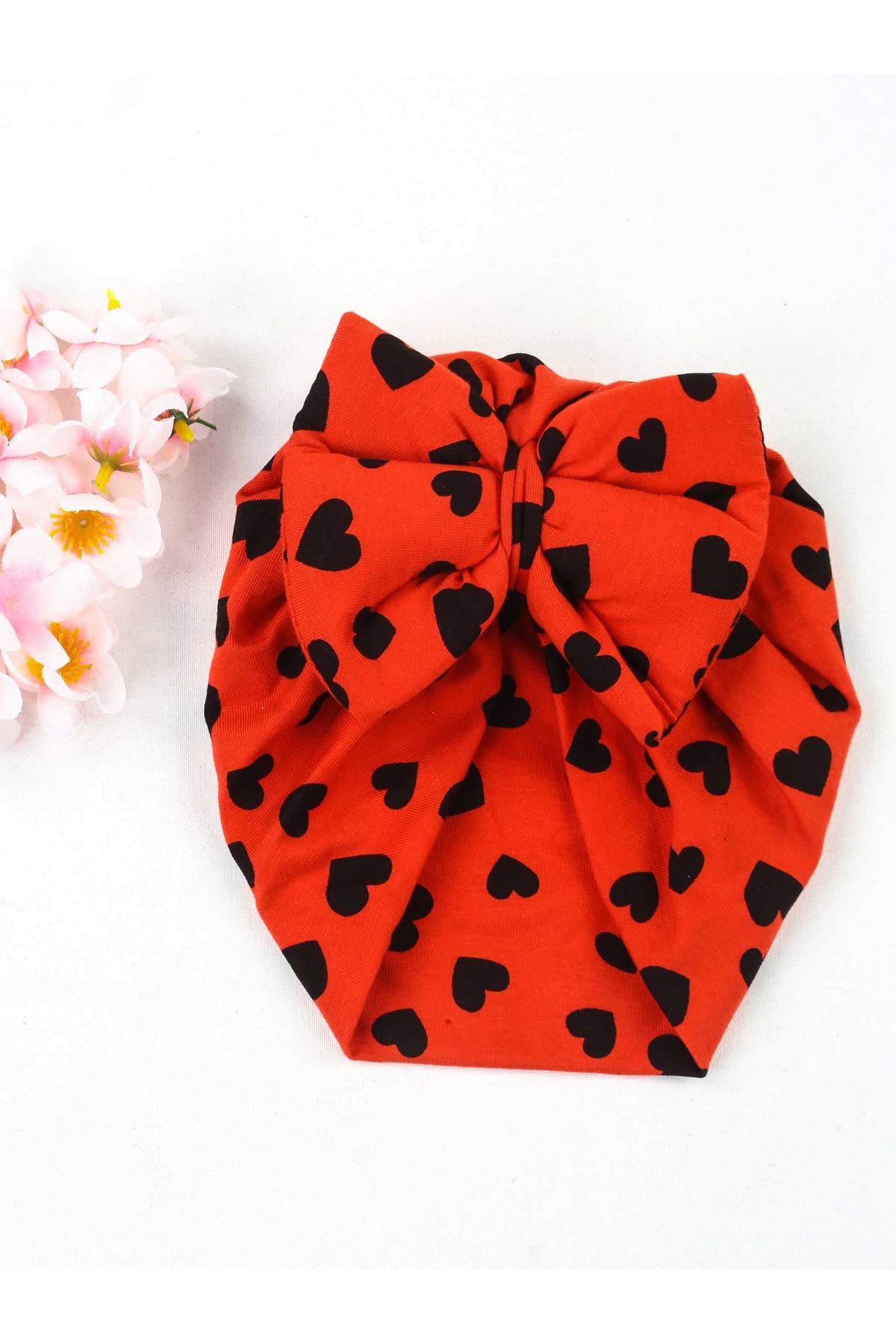 Modakids Çocuk ve Bebek GiyimKırmızı Fiyonklu Kız Bebek Bone modakids