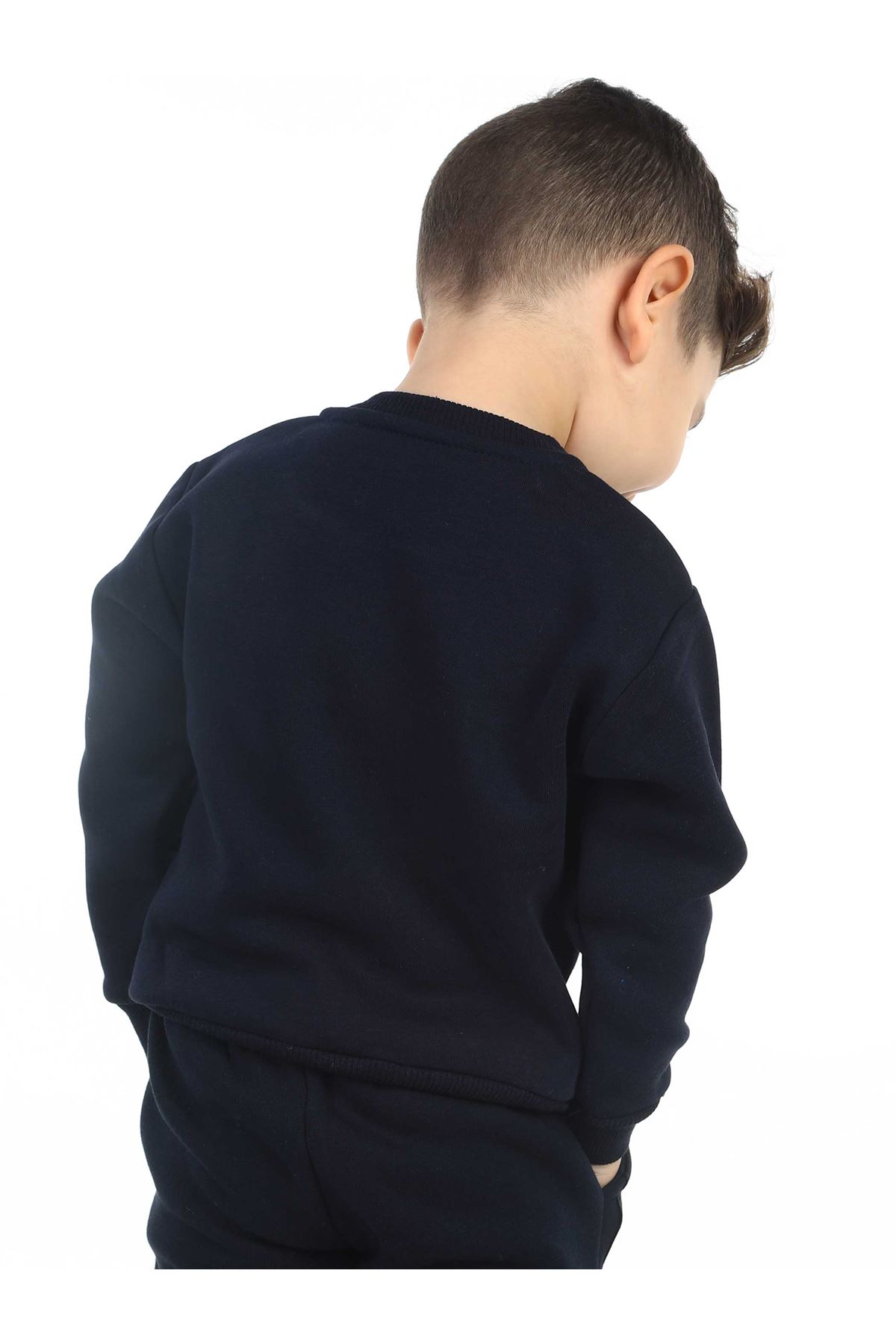 Navy Blue Winter Male Child Sweatshirt