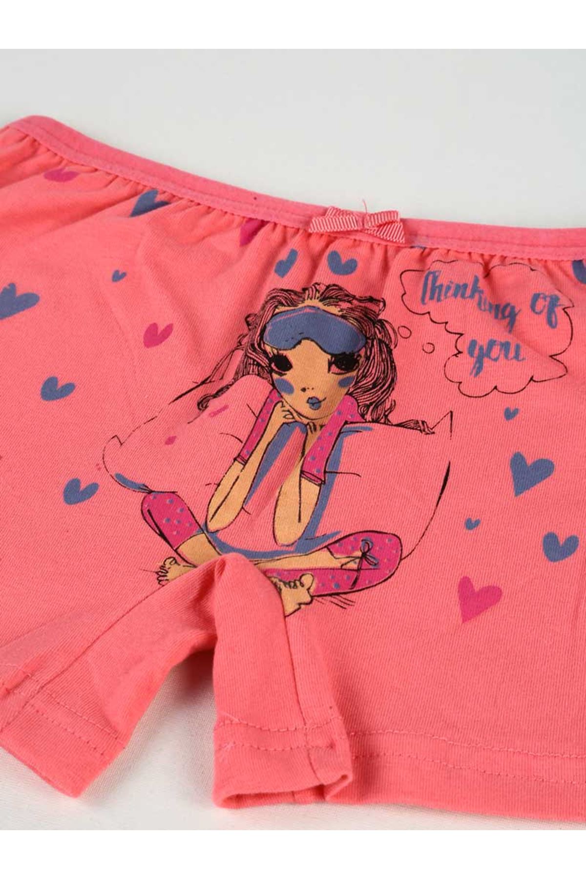 Pembe Yeşil Beyaz Üçlü Kız Çocuk Boxer