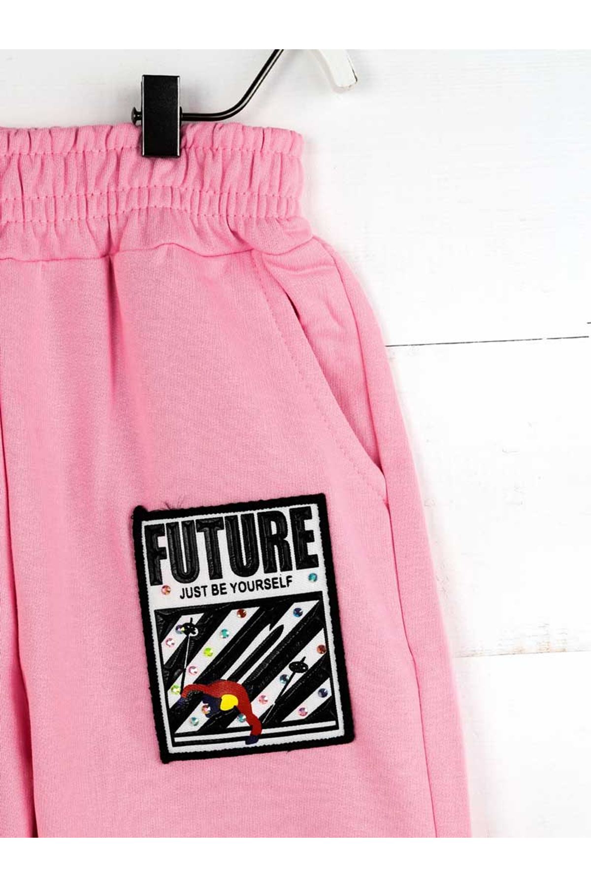 Pembe Mevsimlik Kız Çocuk Eşofman Altı