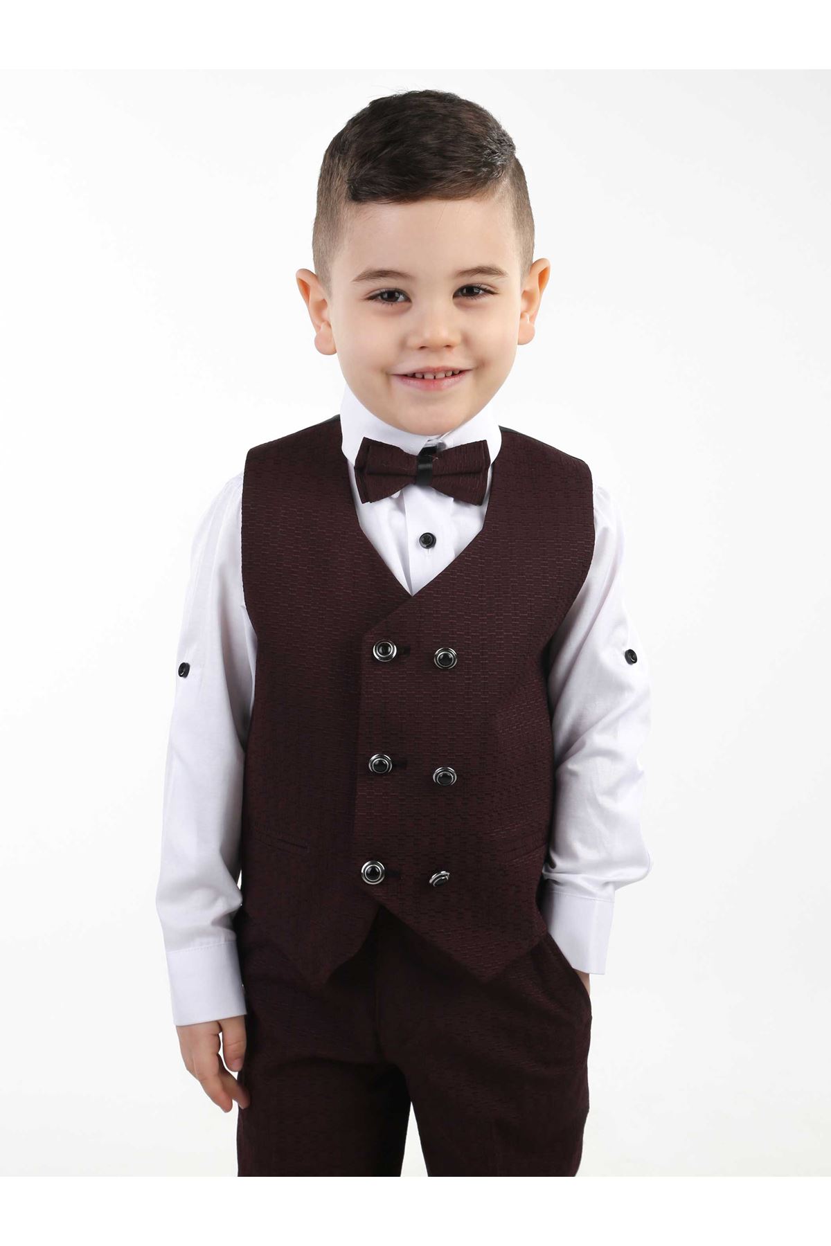 Boy's Clothes Suits Gentleman Bow Tie + Shirt + Pants + Vest Gentleman Clothing Young Suit