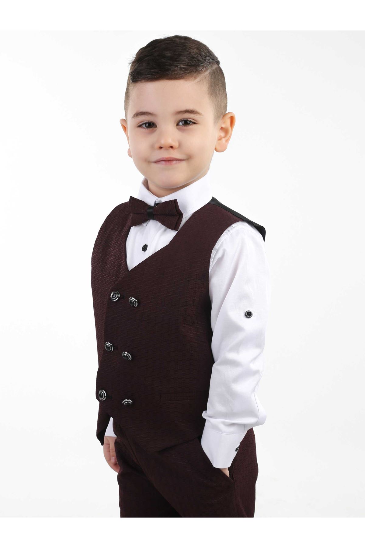Boy's Clothes Suits Gentleman Bow Tie + Shirt + Pants + Vest Gentleman Clothing Young Suit