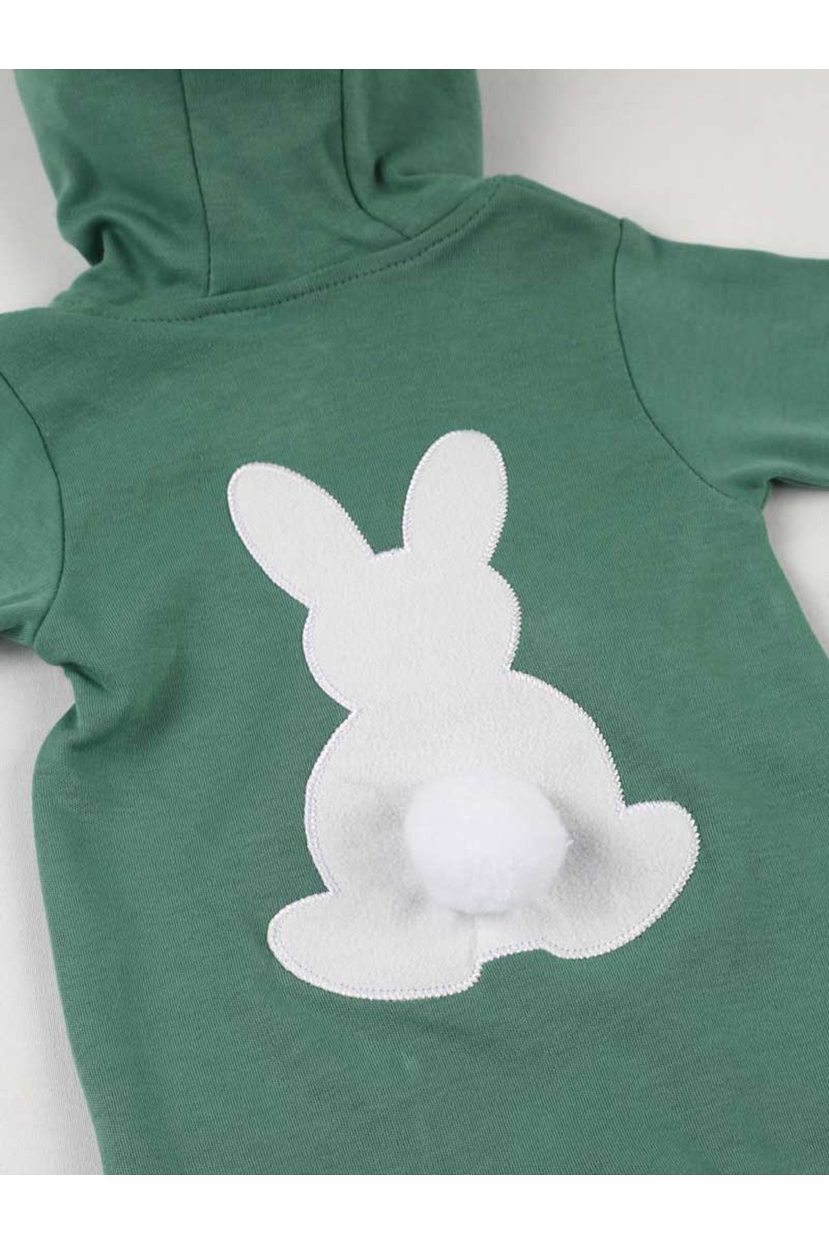 Green Eared Rabbit Pompom Baby Jumpsuit