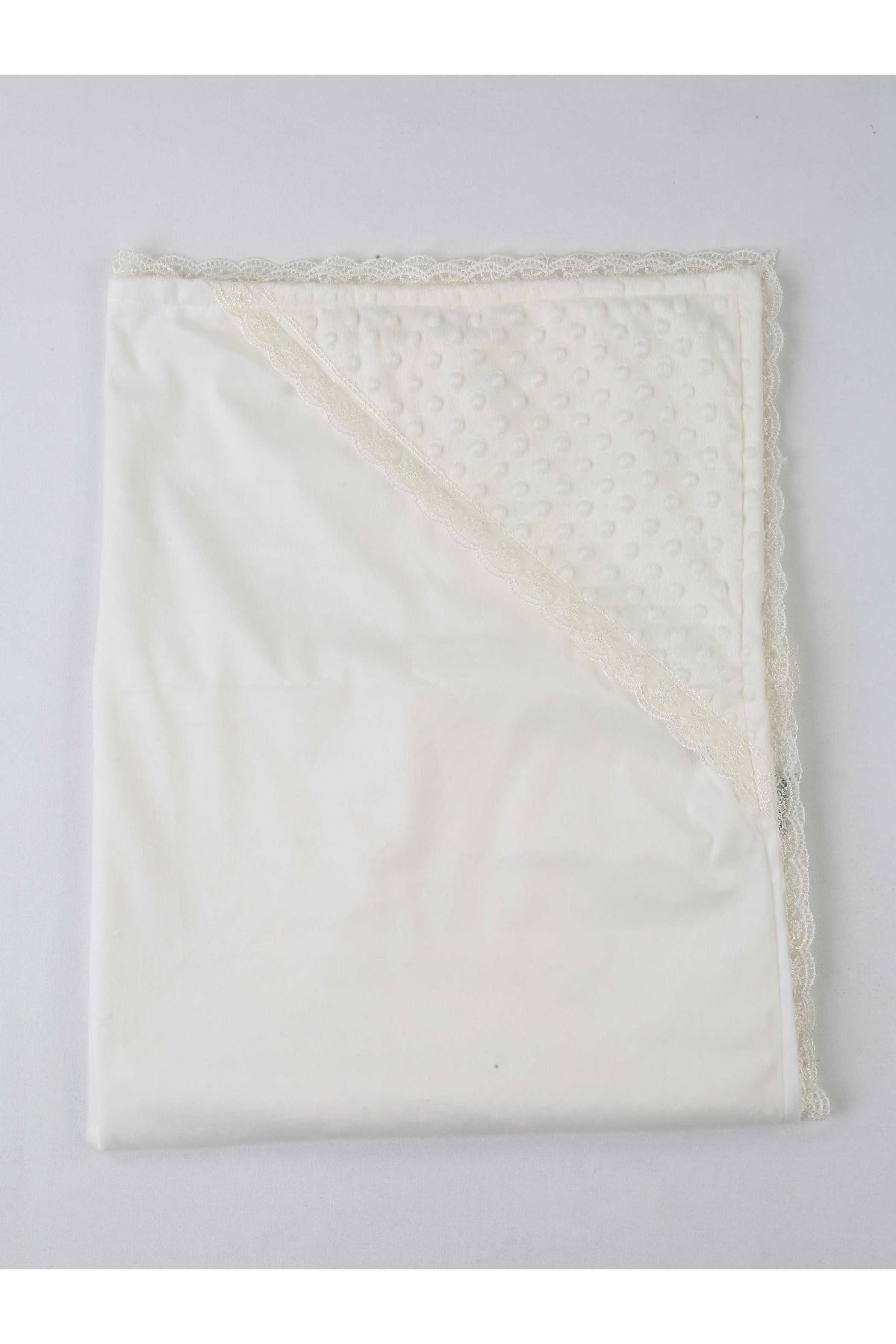 Beyaz 85X85 cm Bebek Kundak Battaniye