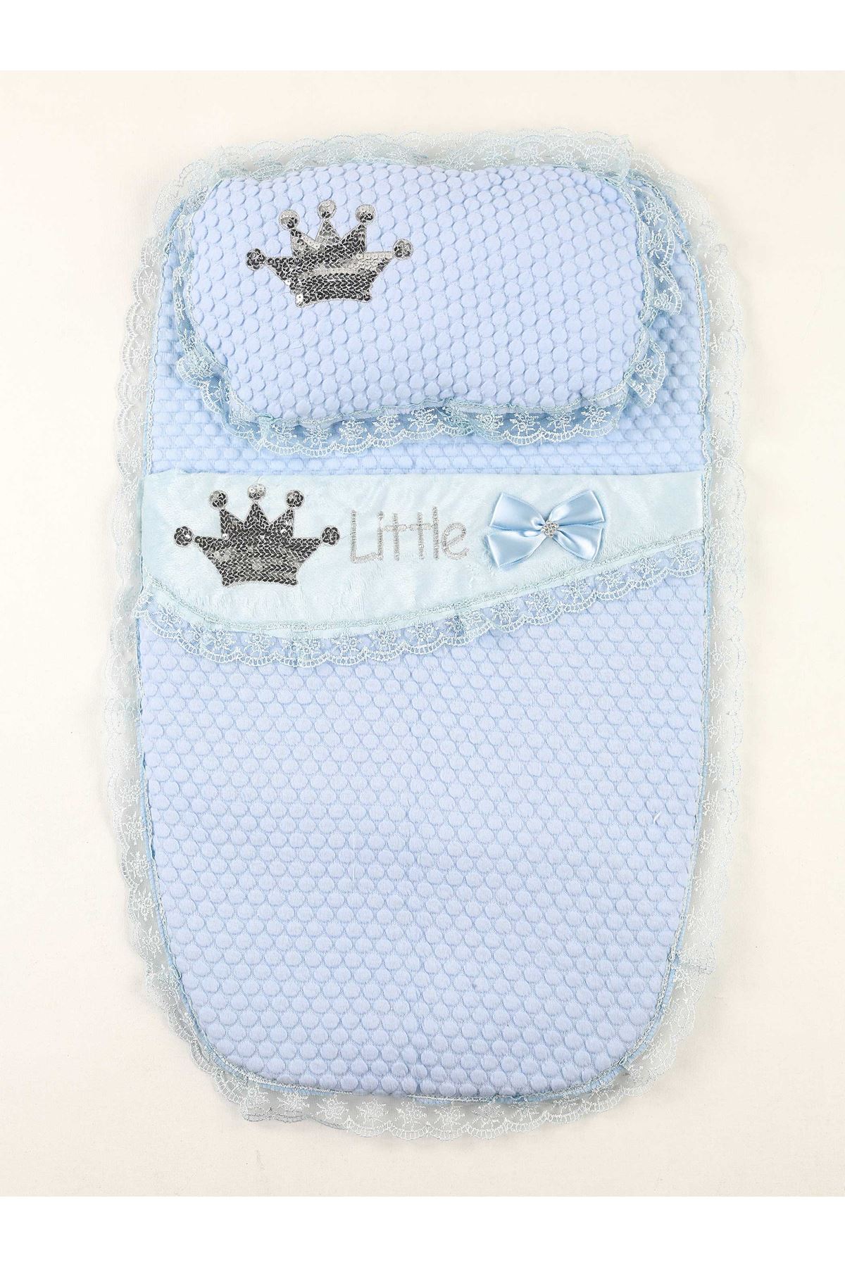 Blue Baby Boy Swaddle King Crown The Little Prince Cotton Soft Bottom Opening Babies Newborn Baby Stroller Bed Sweatproof Models
