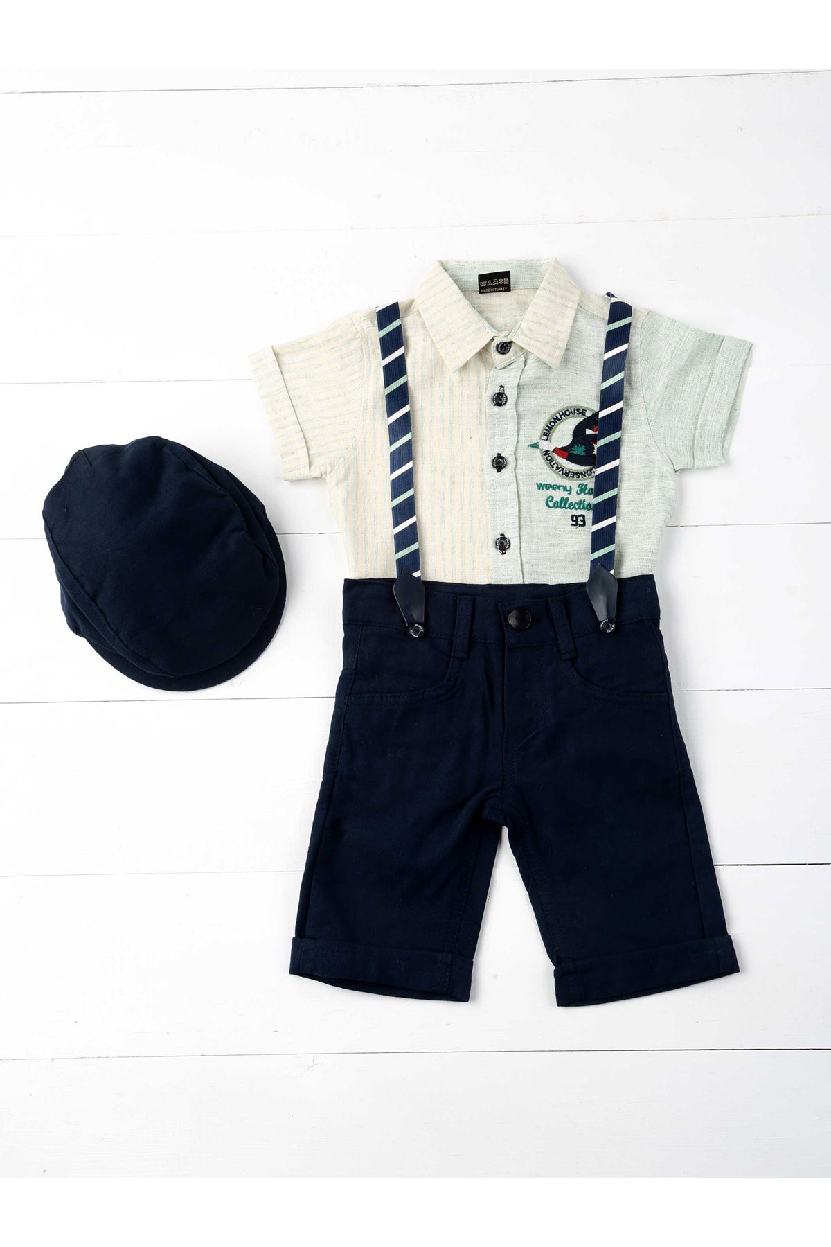 Yeşil Krem Erkek Çocuk 4 lü  Takım