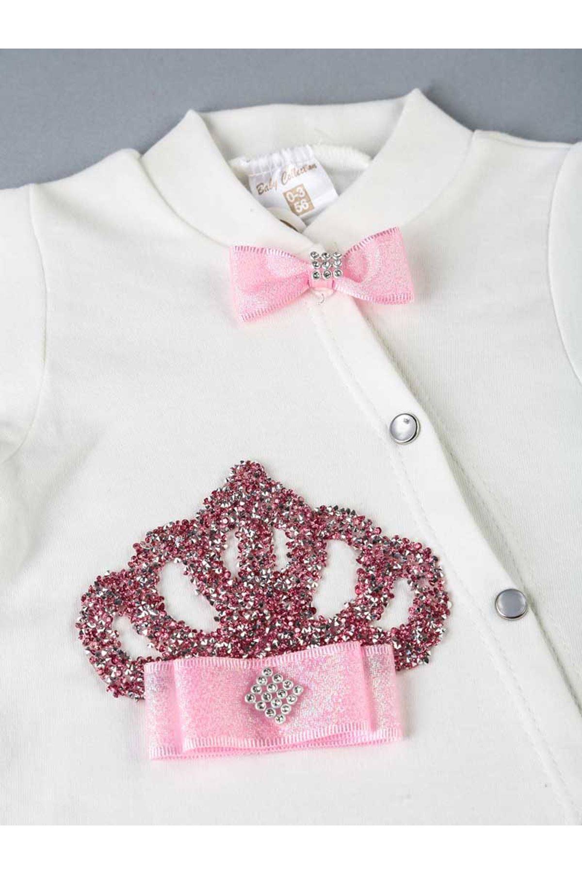 Fuchsia Queen Crowned 3-piece Baby Girl Jumpsuit