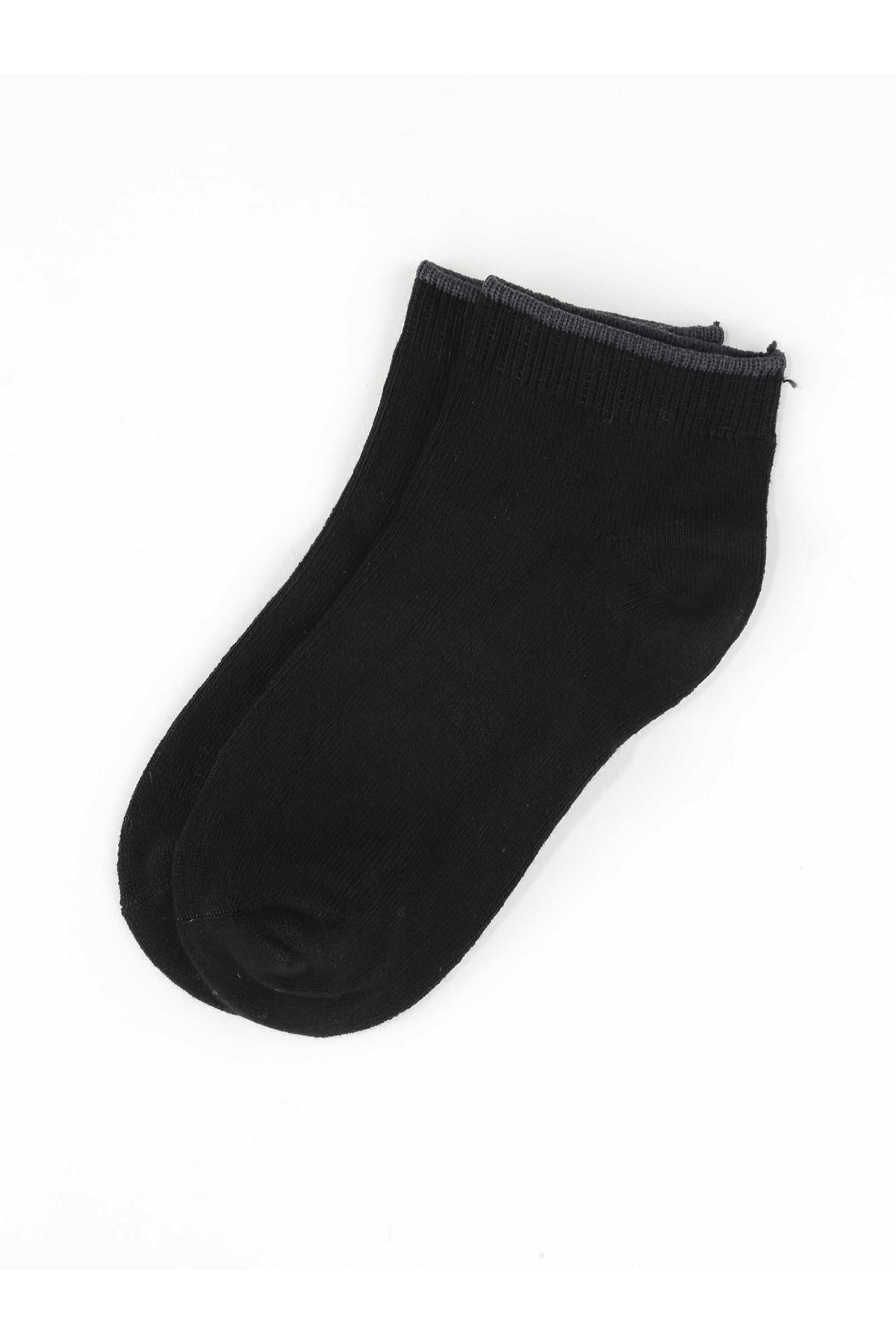 Black Bamboo Boy's Booties Socks