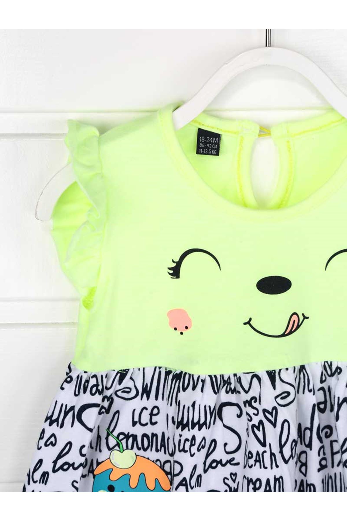 Yeşil Yazlık Kız Bebek Elbise