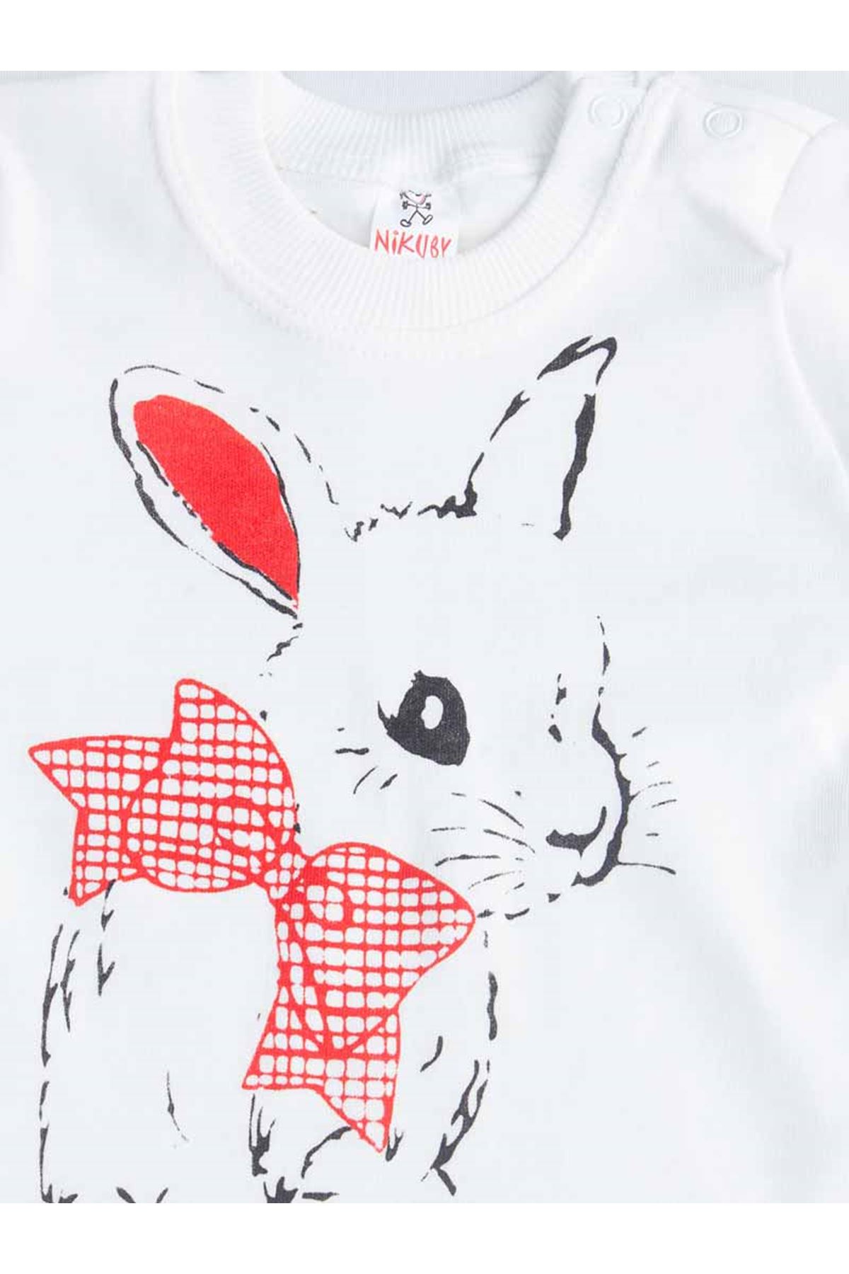 Red Tavşanlı Baby Girl Pajamas set