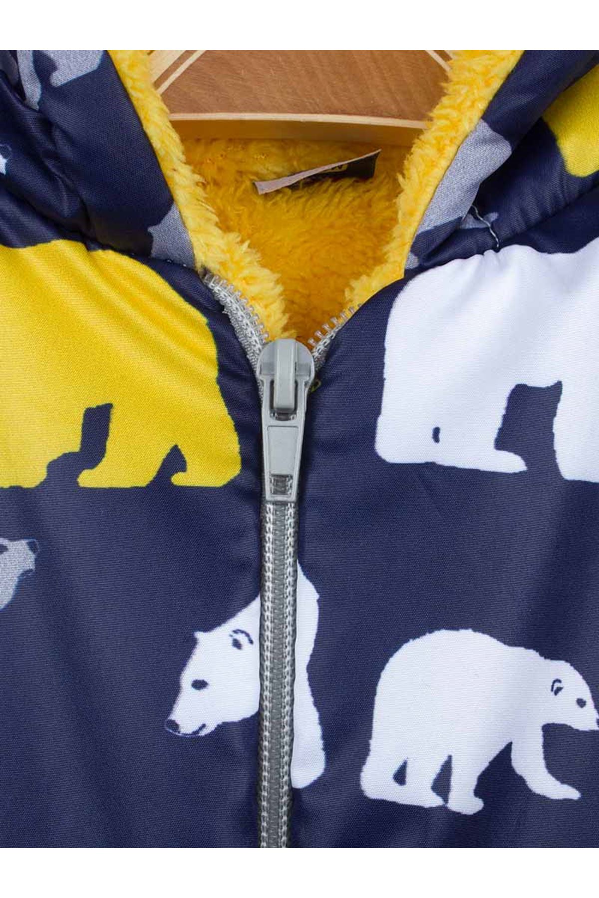 Sarı Ayılı Kışlık Bebek Kozmonot Tulum