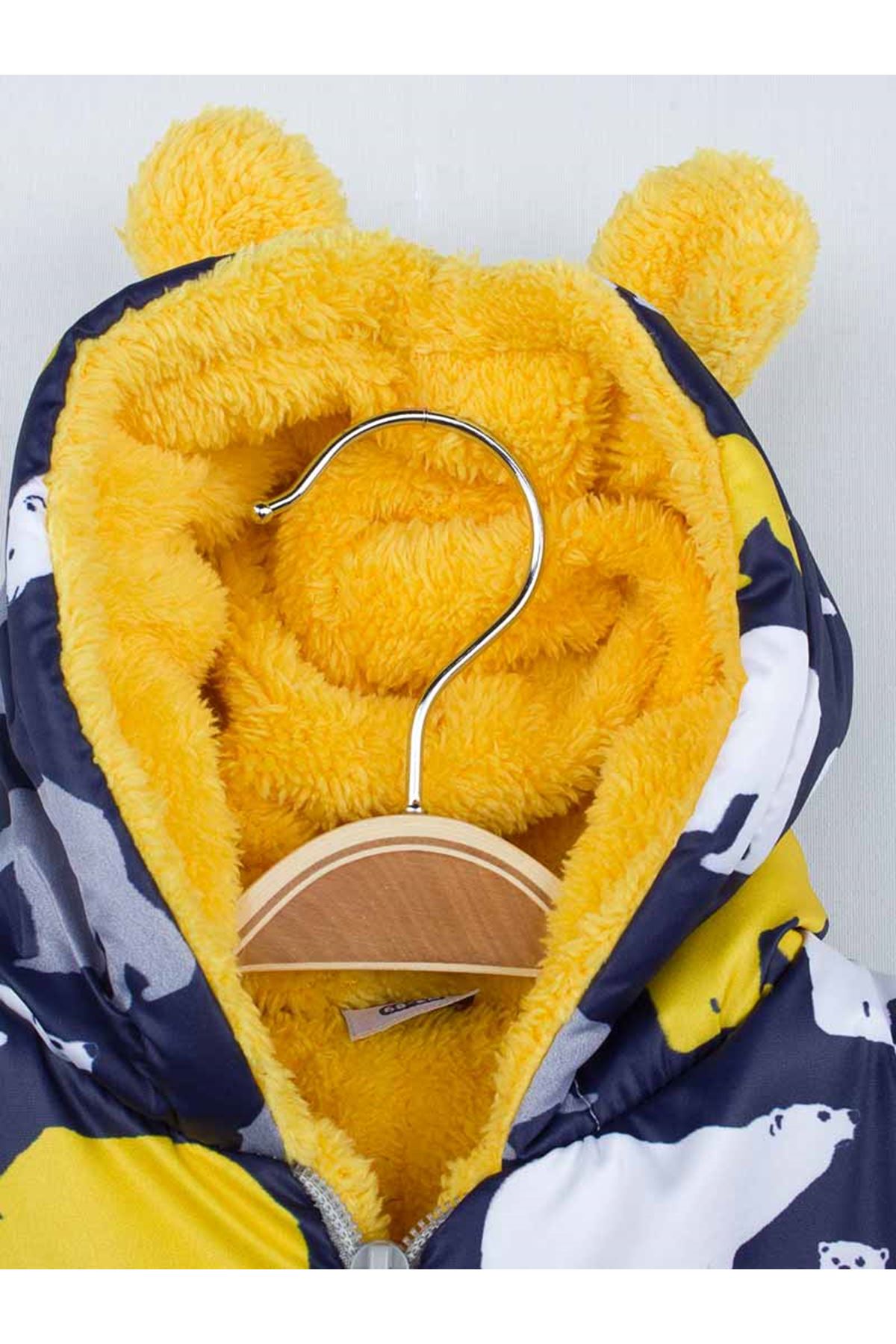 Sarı Ayılı Kışlık Bebek Kozmonot Tulum