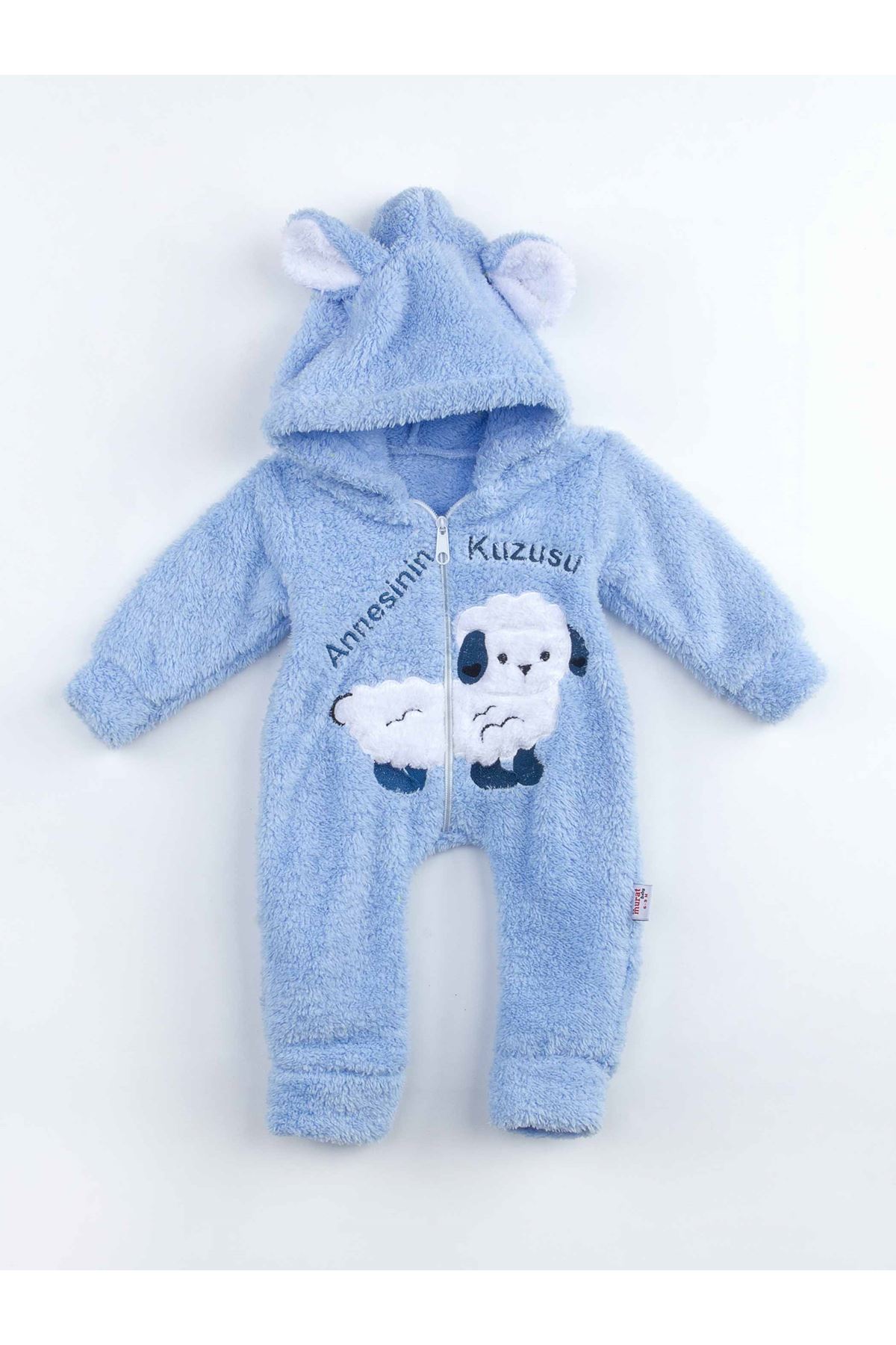 modakids cocuk ve bebek giyim mavi pelus erkek bebek annesinin kuzusu tulum moda kids