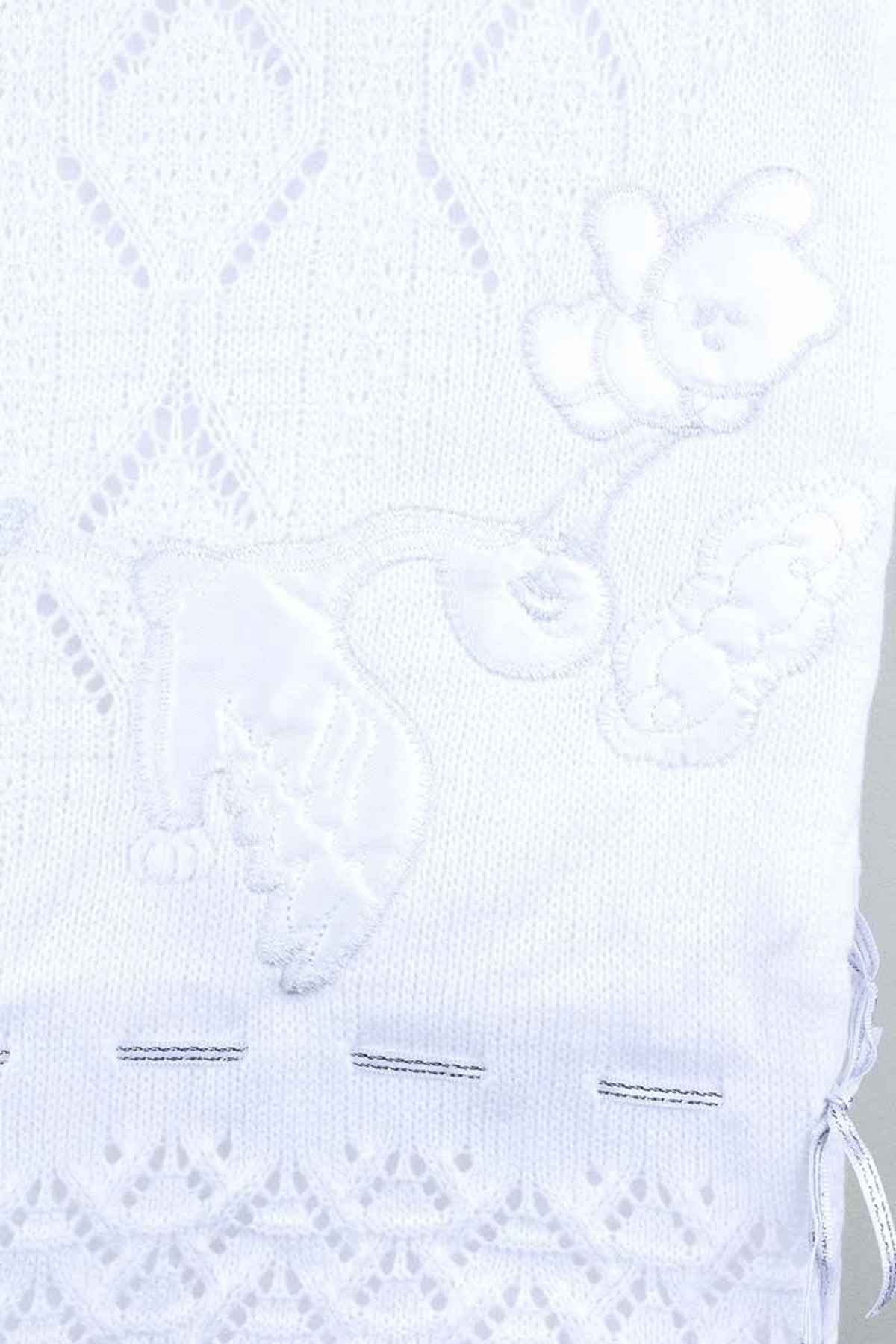 Beyaz Triko Örme 80x80 cm  Bebek Battaniye