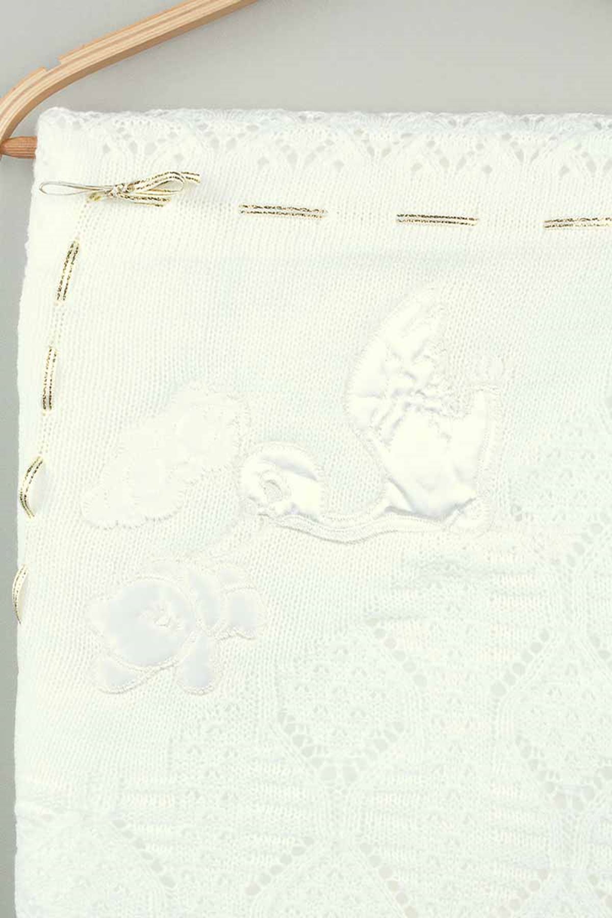 Cream Tricot Knit 80x80 Cm Baby Blanket