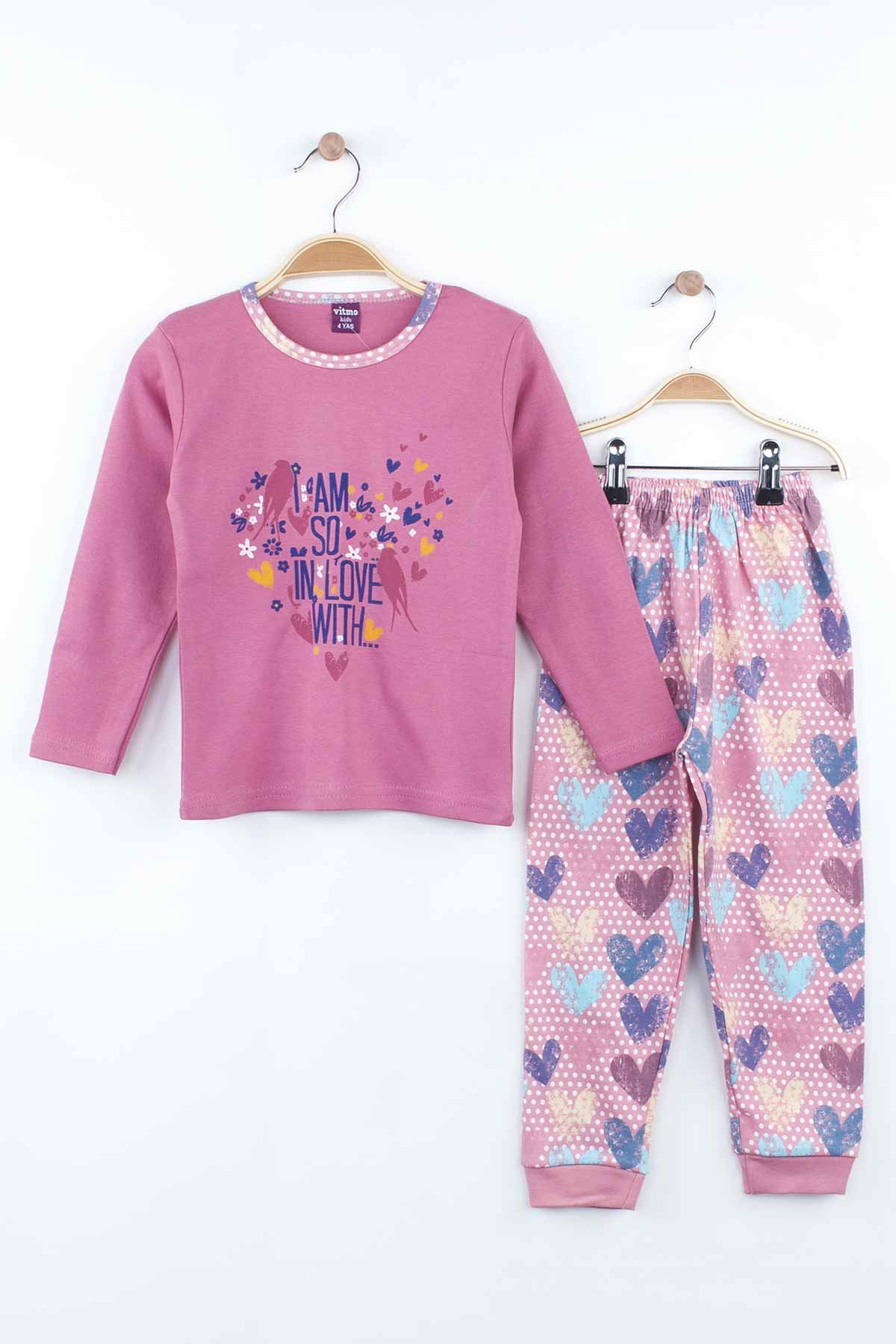 Lila Kız Çocuk Pijama Takımı