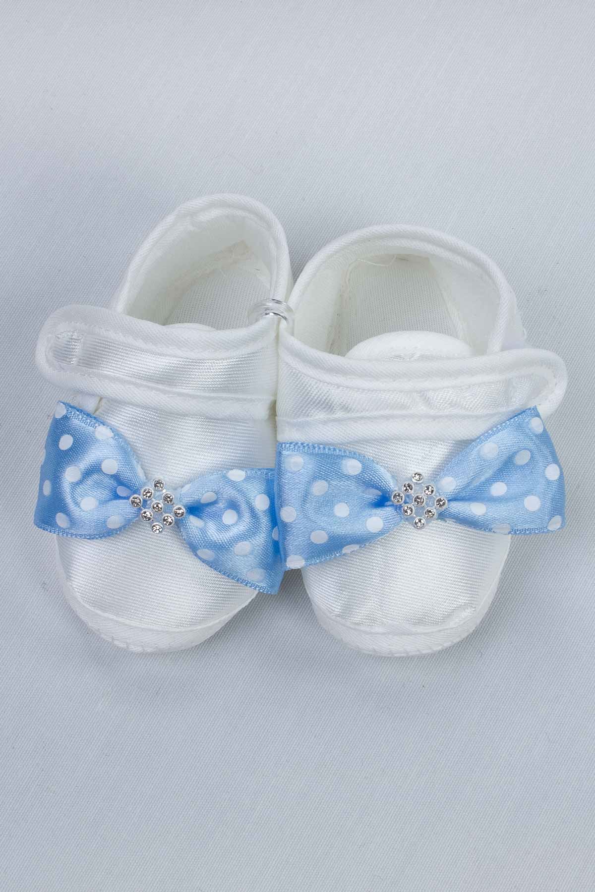 Blue Puerperal Crown Slippers and Baby Booties Hat Set