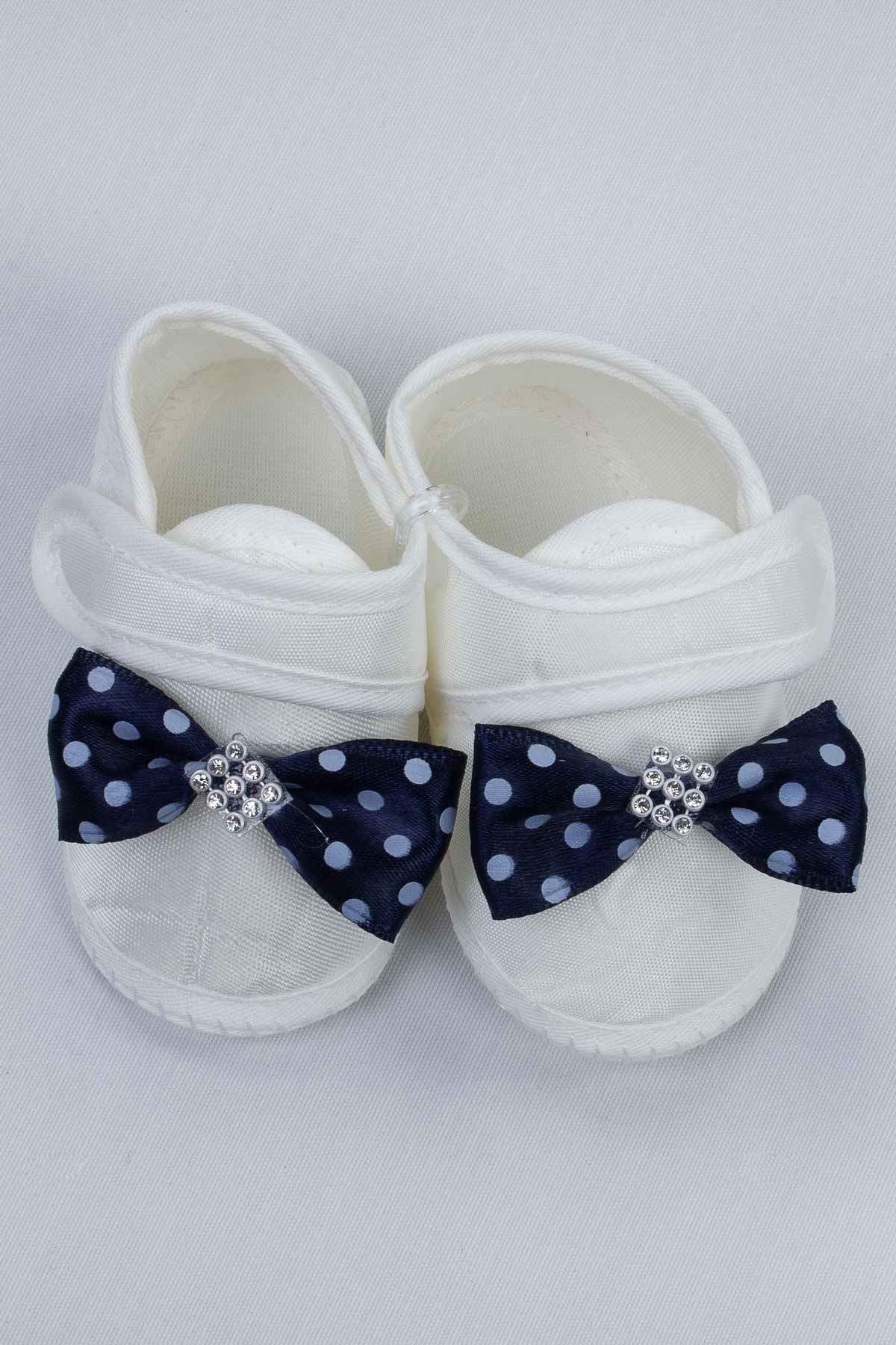 Navy blue Puerperal Crown Slippers and Baby Booties Hat Set