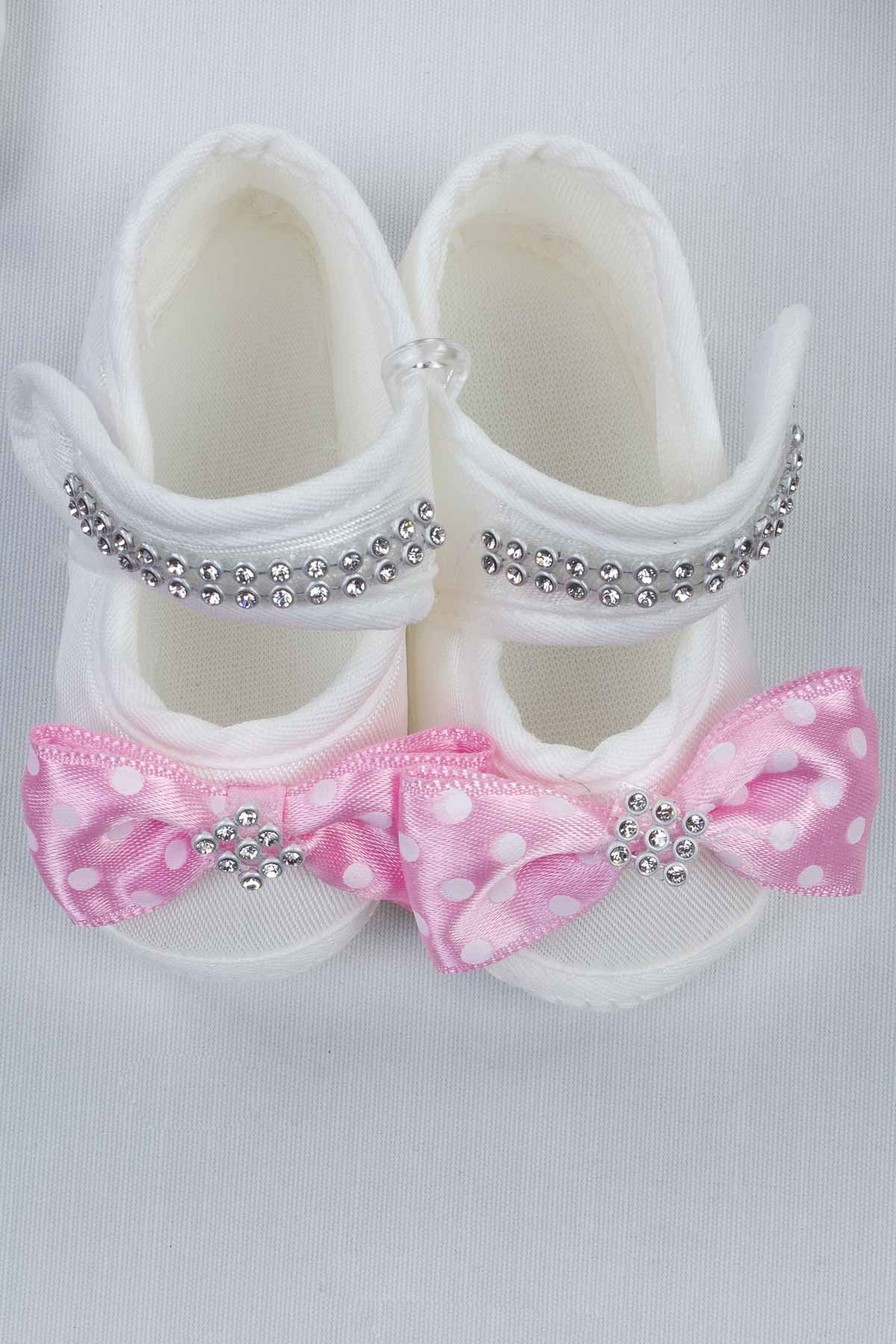 Pink Puerperal Crown Slippers and Baby Booties Bandana Set