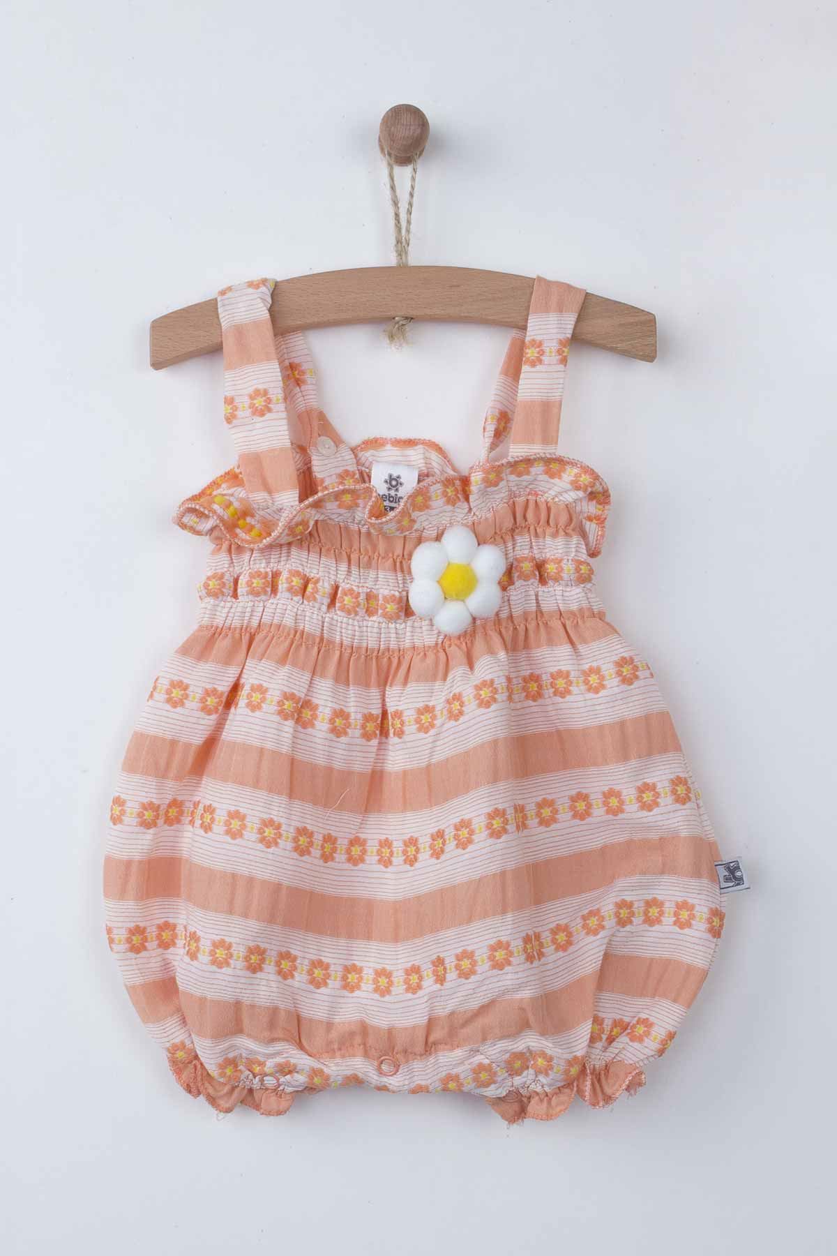 Modakids ocuk ve Bebek Giyim Orange Baby Girls Rompers with Hat