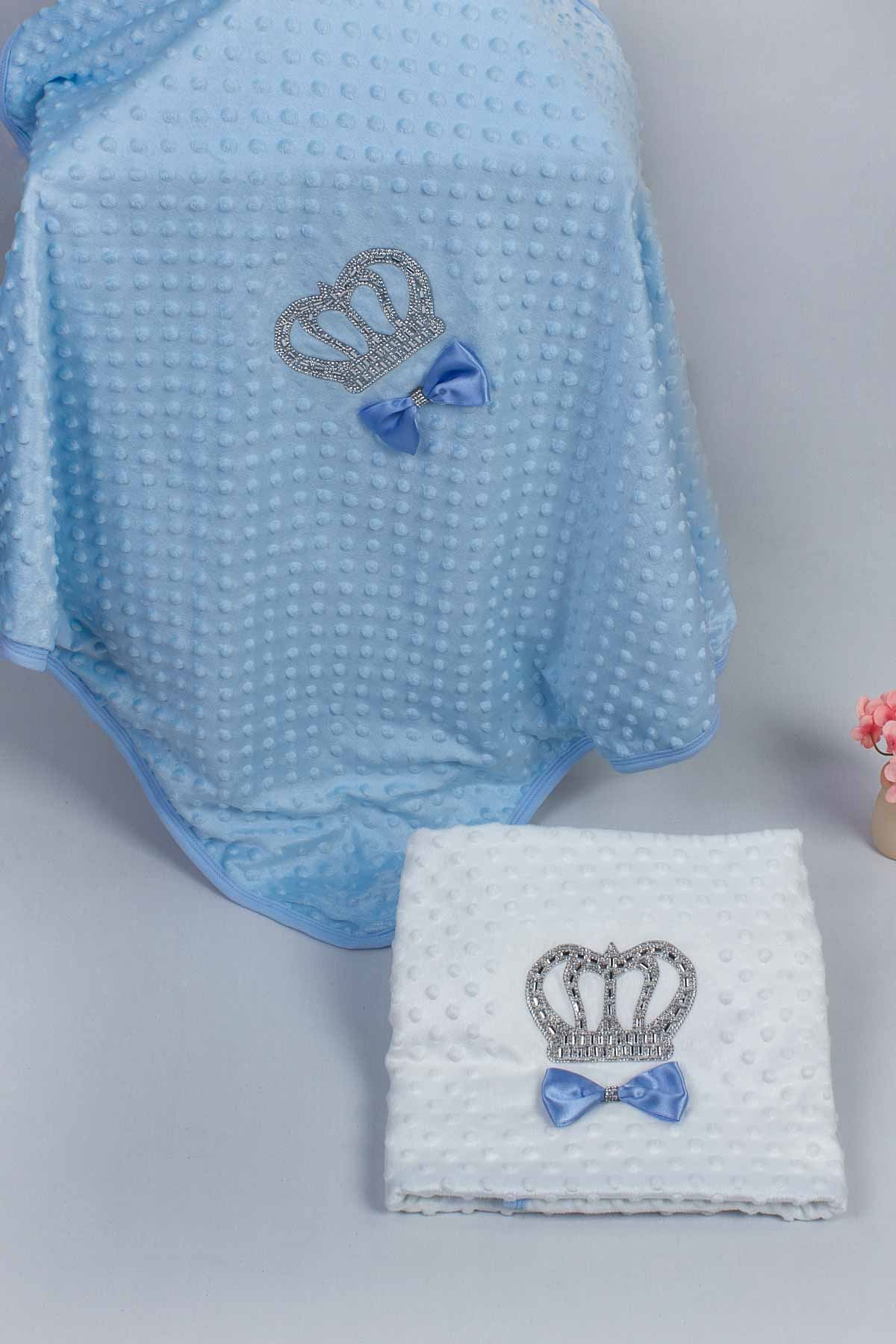 Blue Boy Baby Blanket King Boys Babies Newborn Crown Embossed Ultra Soft Antibacterial Infants Blankets Models