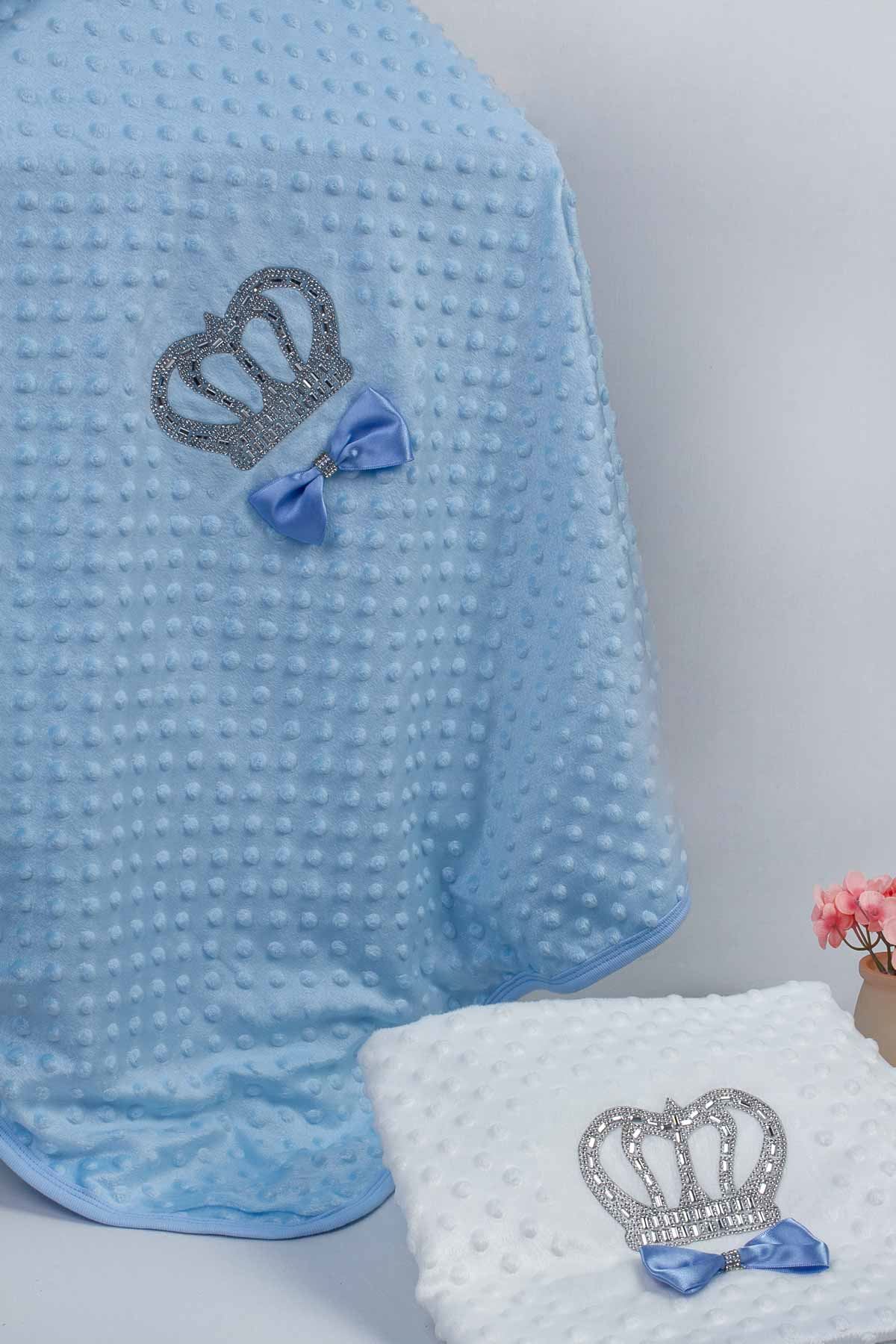 Blue Boy Baby Blanket King Boys Babies Newborn Crown Embossed Ultra Soft Antibacterial Infants Blankets Models