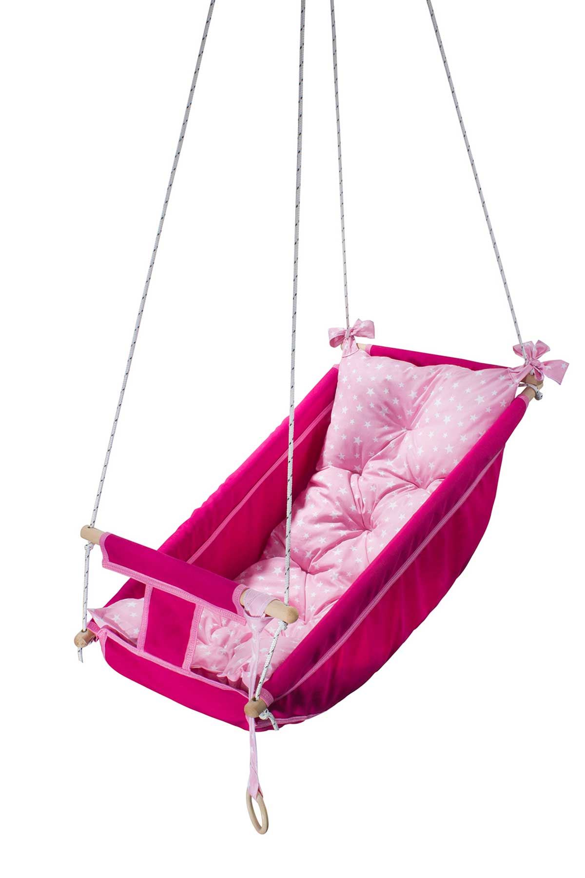 Pink Bundera Kids Baby Sleeping Swing Wooden Hammock Cradle Swing