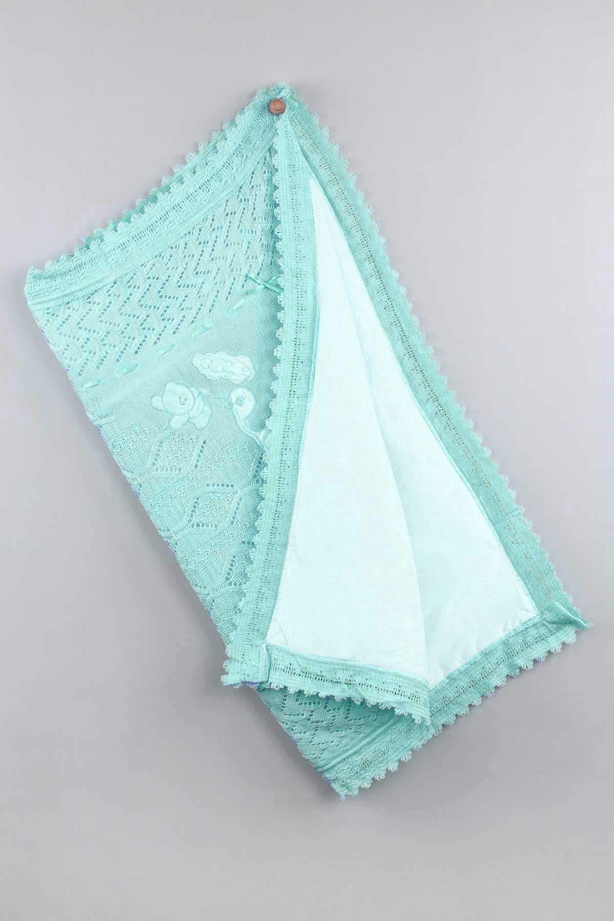 Green Tricot Knit 80x80 cm Baby Girl Blanket