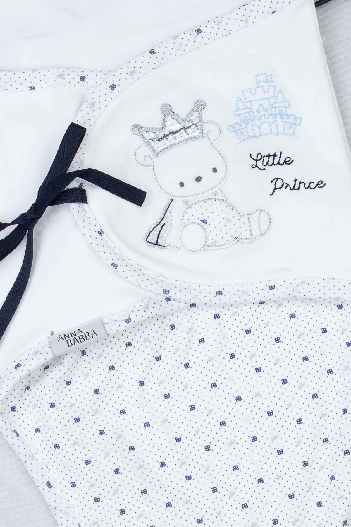 Beyaz Little Prince Pamuklu Erkek Bebek Kundak