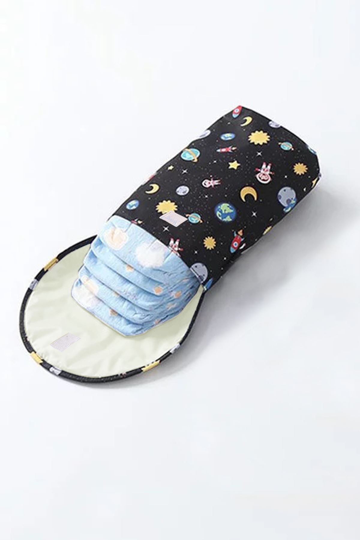 Modakids Islak/kuru Kirli Temiz Bebek Kıyafet Çamaşır Çantası Çok Fonksiyonlu Organizer Çanta Uzay