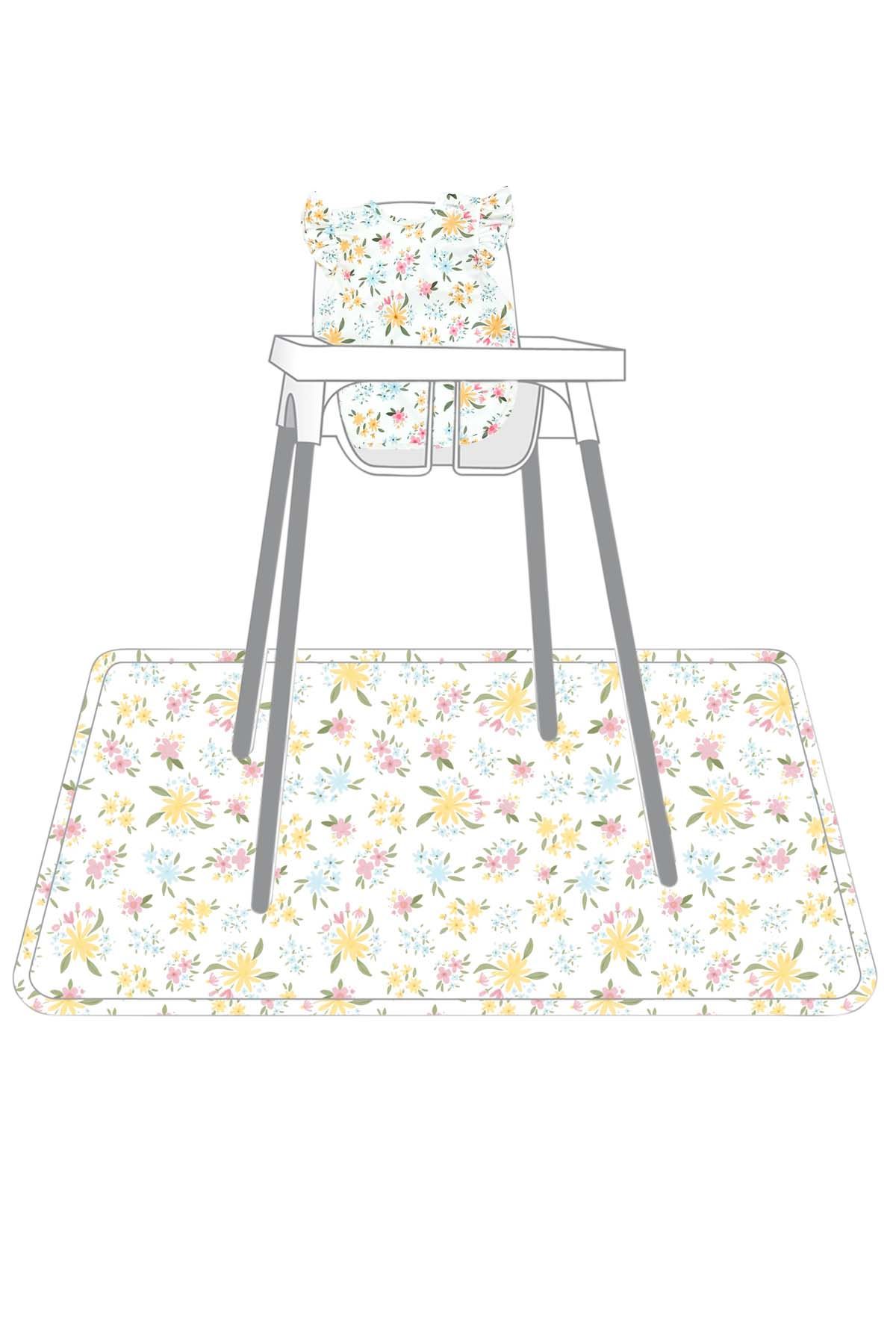 Modakids Bahar Çiçeği Sıvı Mama Önlüğü ve Mama Sandalyesi Örtüsü