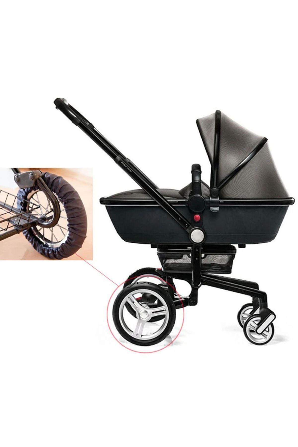 Bebek Araba Tekerlek Kılıfı Toz Geçirmez Lastikli Koruyucu Bebek Arabası Puset Koruma 1 Adet