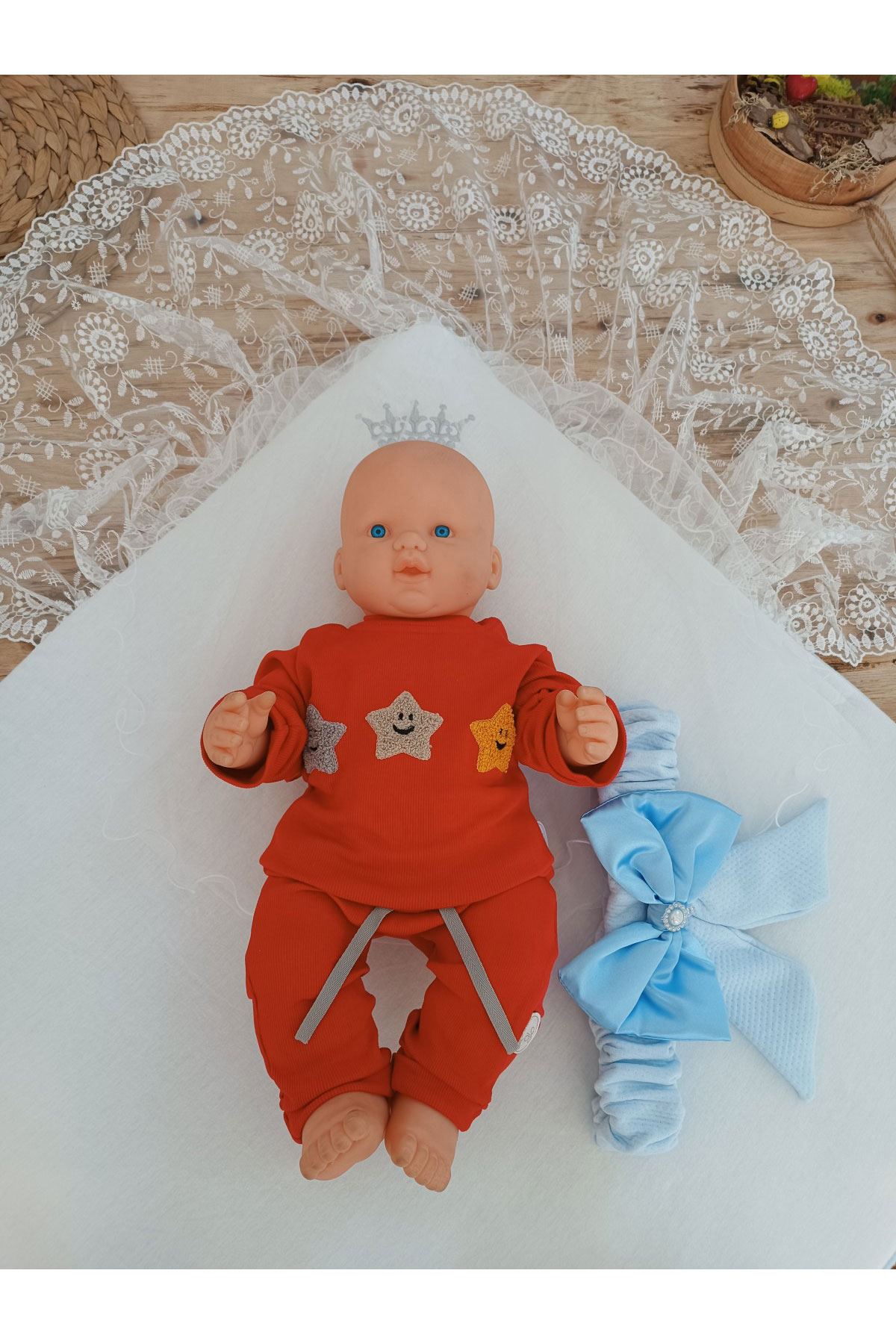 Mavi My Prince Taçlı Erkek Bebek Kundak Alt Açma