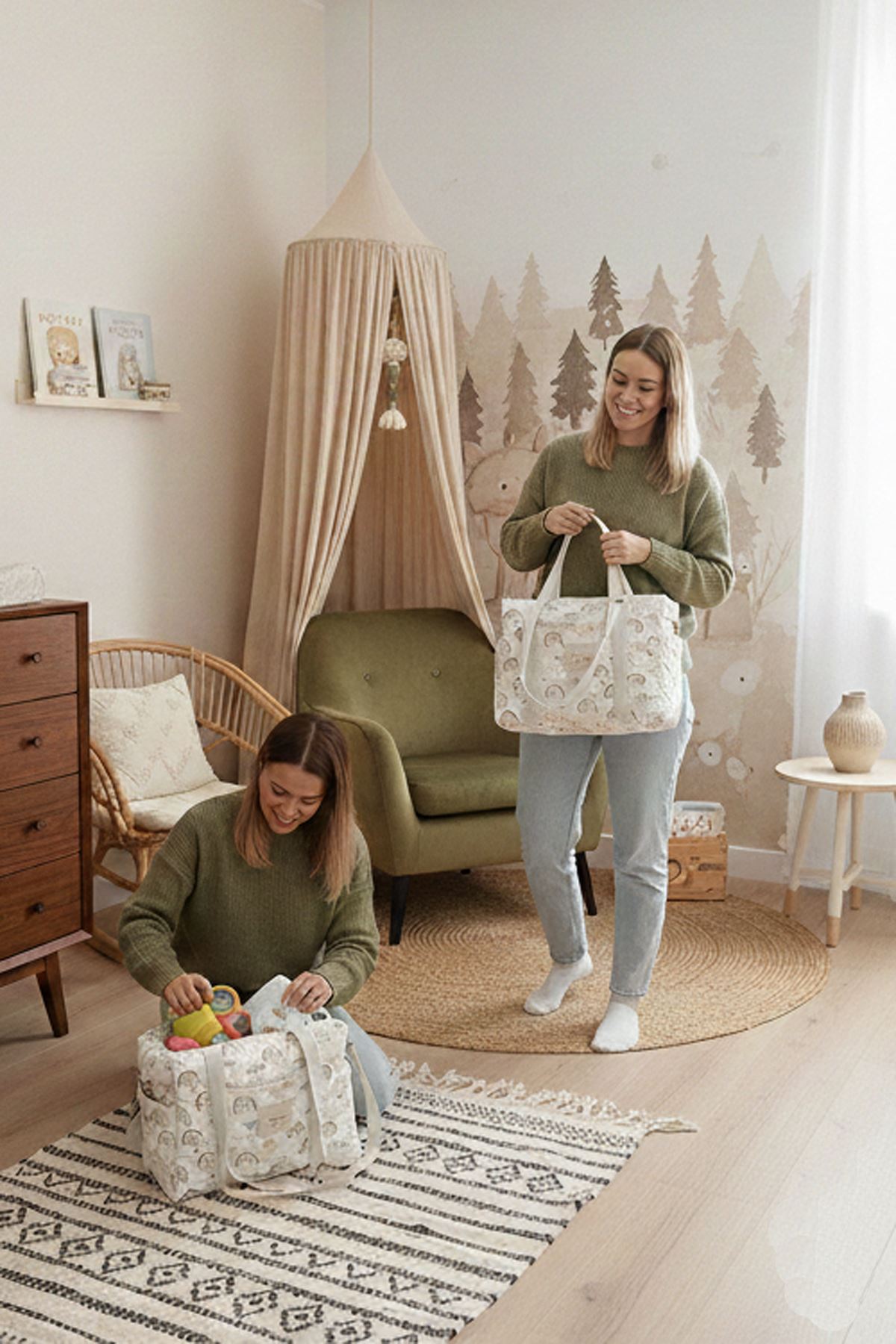 Anne Bebek Bakım Çantası Kapitone Su Geçirmez Bebek Arabası Organizer Düzenleyici Stroller Bag