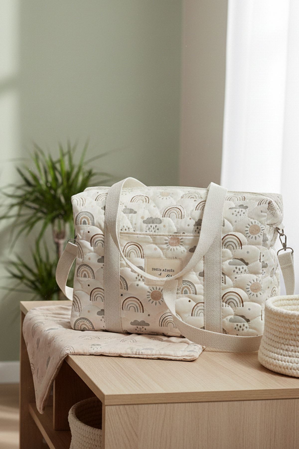 Anne Bebek Bakım Çantası Kapitone Su Geçirmez Bebek Arabası Organizer Düzenleyici Stroller Bag