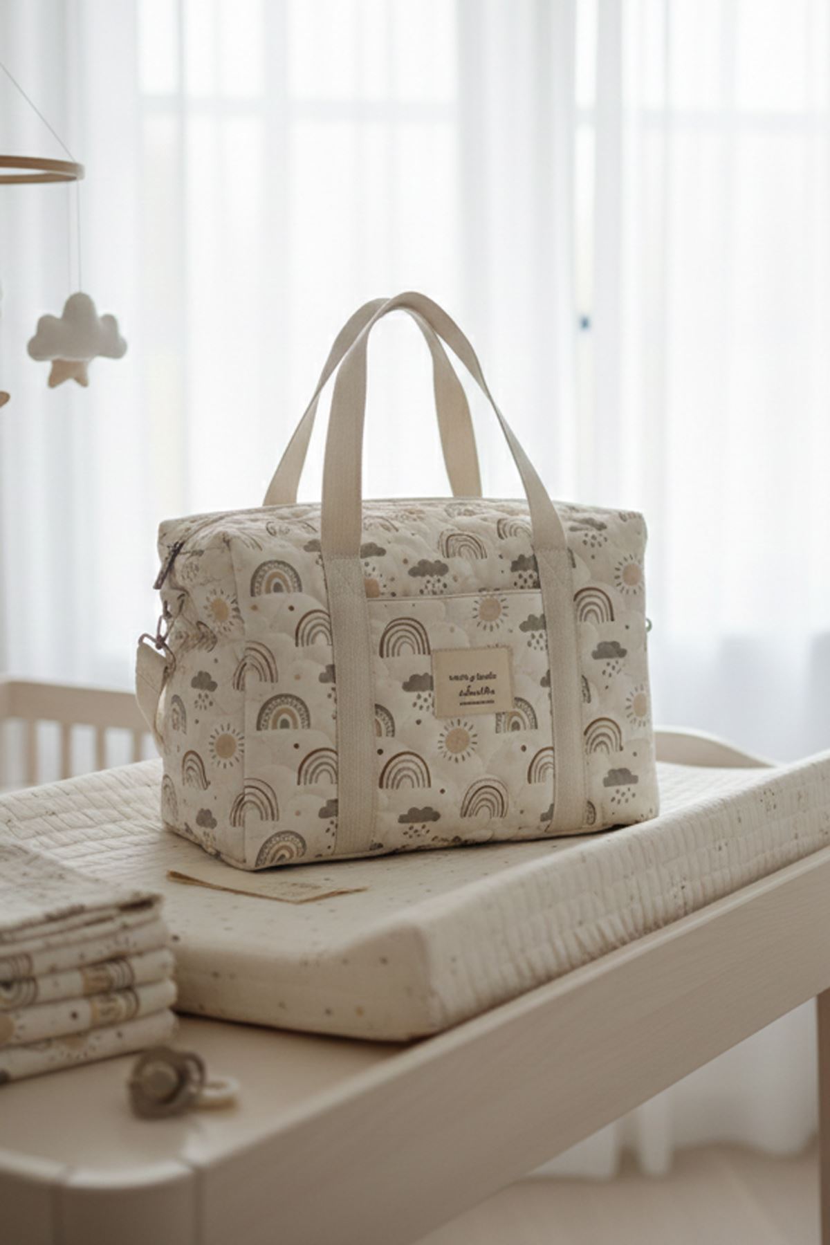 Anne Bebek Bakım Çantası Kapitone Su Geçirmez Bebek Arabası Organizer Düzenleyici Stroller Bag