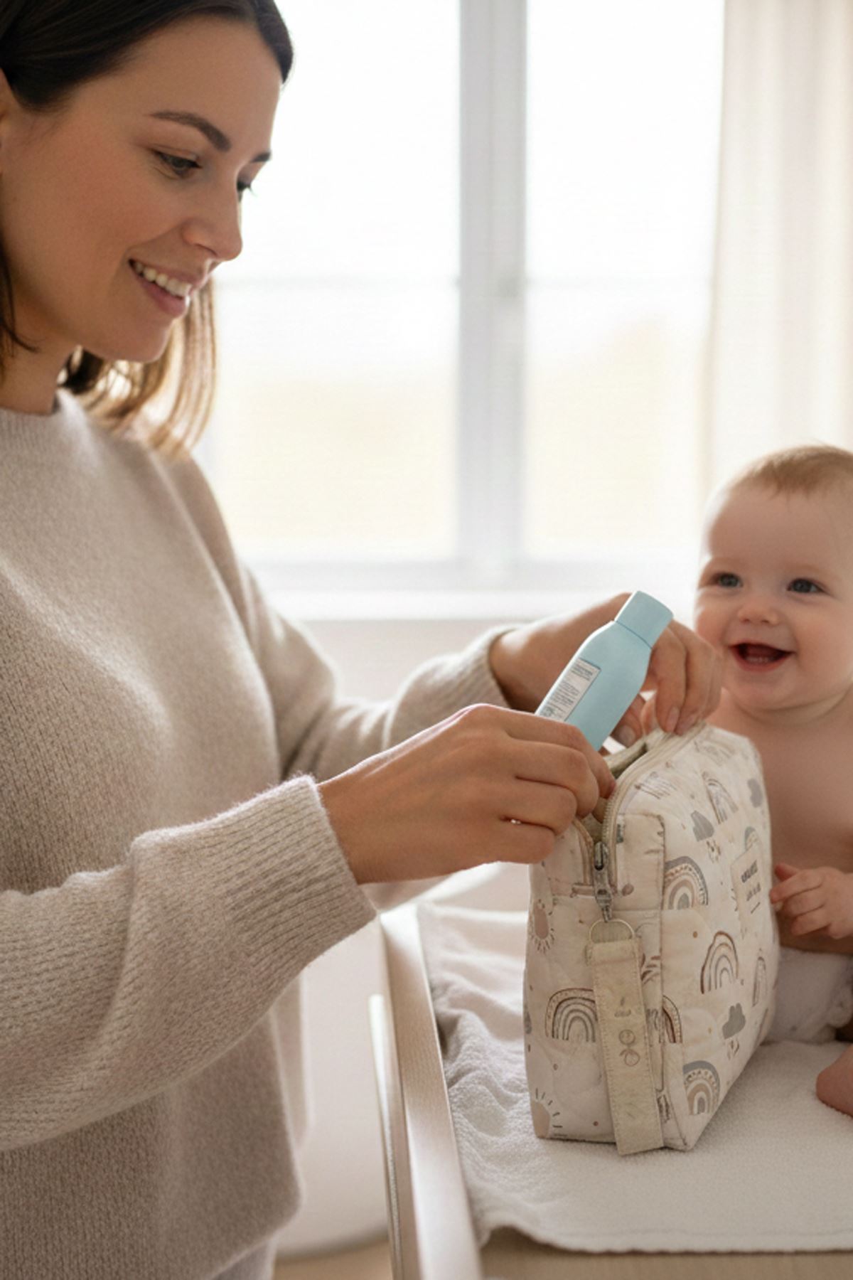 Anne Bebek Bakım Çantası Kapitone Su Geçirmez Bebek Arabası Organizer Düzenleyici Stroller Bag