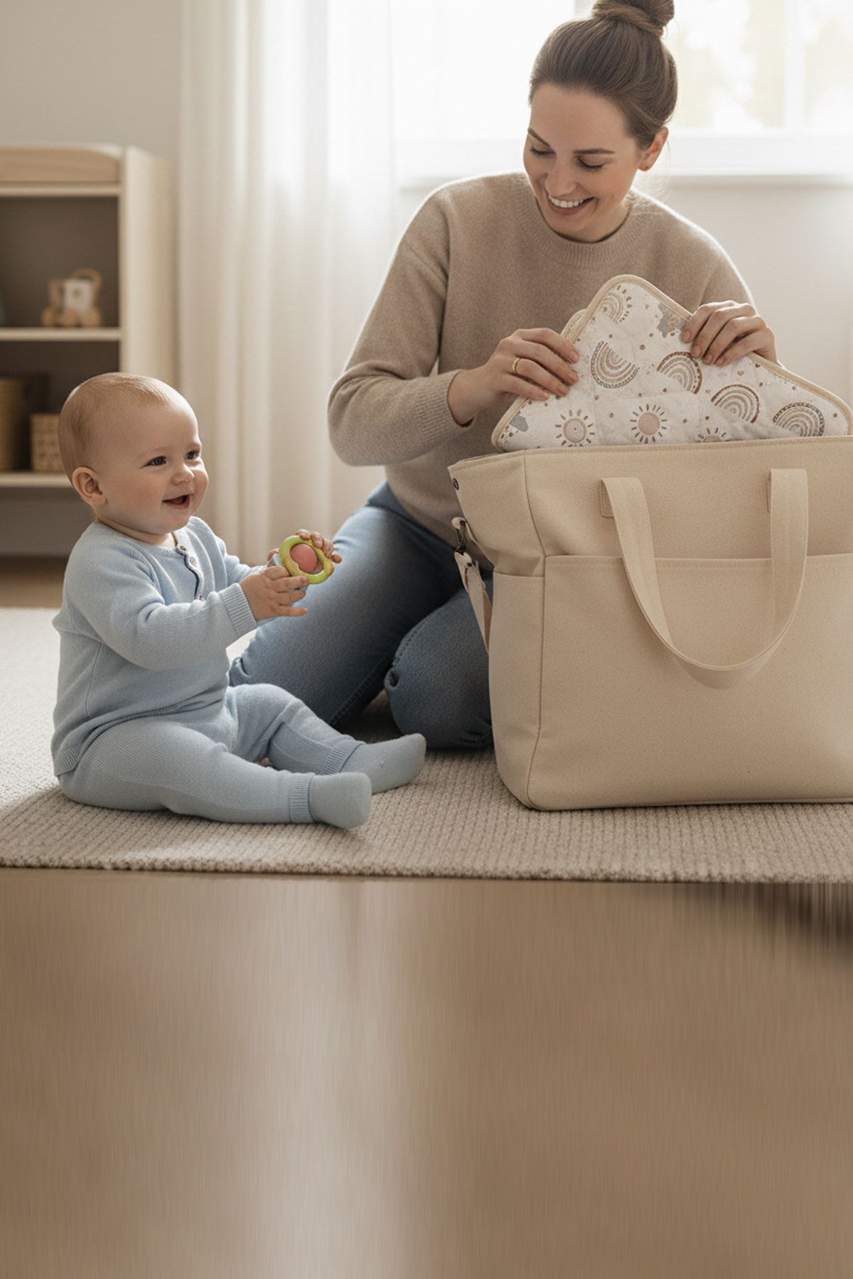 Anne Bebek Bakım Çantası Kapitone Su Geçirmez Bebek Arabası Organizer Düzenleyici Stroller Bag