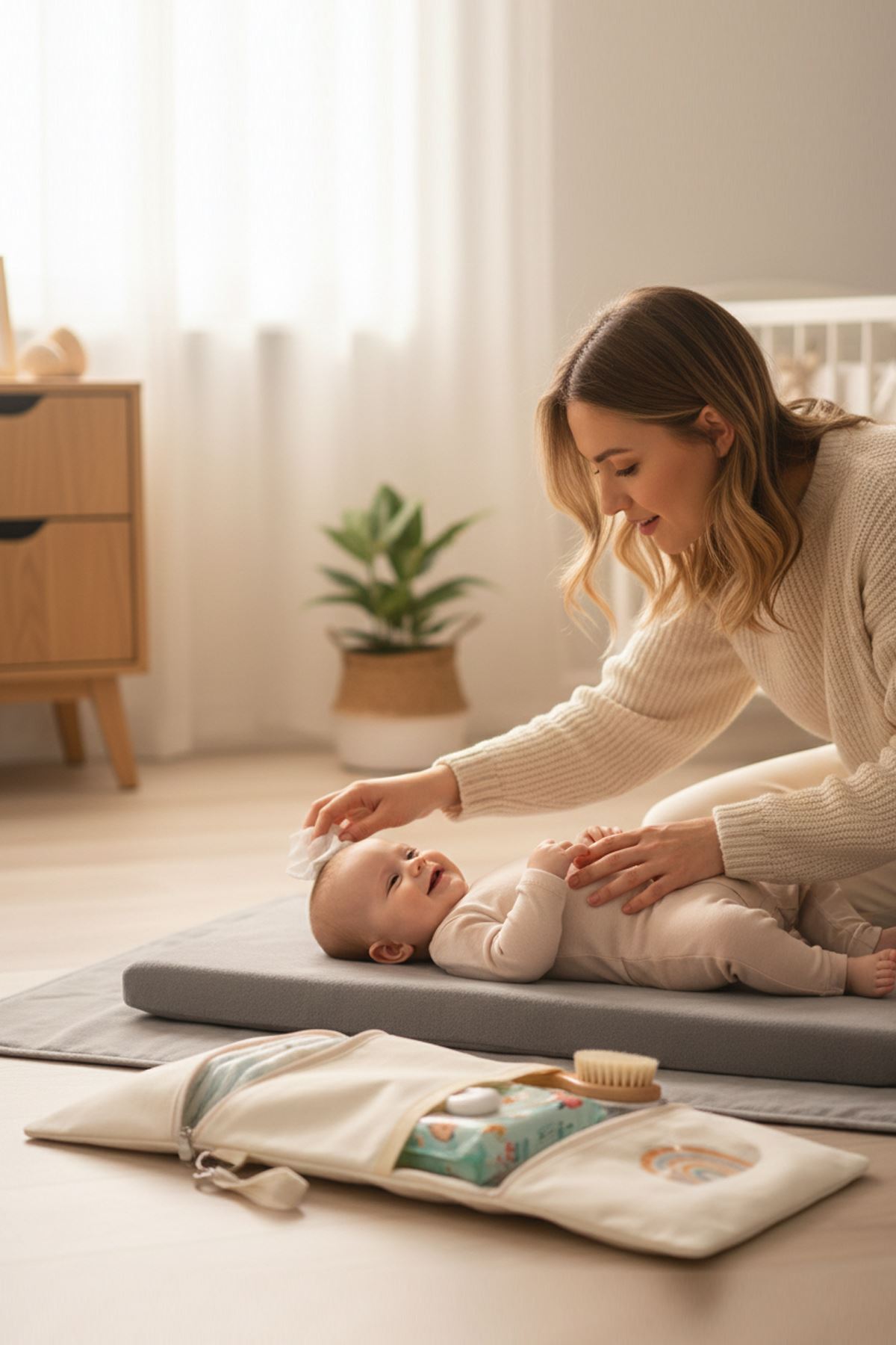 Anne Bebek Su Geçirmez Çok Amaçlı Bebek Alt Açma Bakım Çantası Organizer