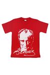 Kırmızı Atatürk Baskılı Çocuk Tişört