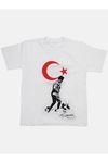 Beyaz Bay Bayan Bayrak ve Atatürk Baskılı Tişört