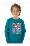Oil Green Seasonal Male Child Sweatshirt