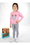 Light Pink Gray 2 Piece Female Child The Tights suit