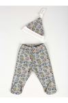 Gray Patterned Baby Boy Hat and Booties Bottom