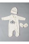White Queen Crowned 3 Piece Girl Baby Jumpsuit