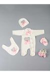 Pink Queen Crowned 5 Piece Baby Jumpsuit Set