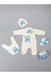 Blue Baby Rompers Boy newborn clothes King Crown 5pcs Set hat shoes gloves Prince clothing cotton babies types newborn varieties of