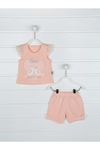 Powder Pink Summer baby girl set bottom tights t-shirt 2 pieces bottom top babies cotton seasonal models