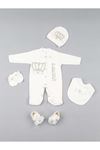 White King Crowned Prince Boy Baby 5 Piece Jumpsuit Set